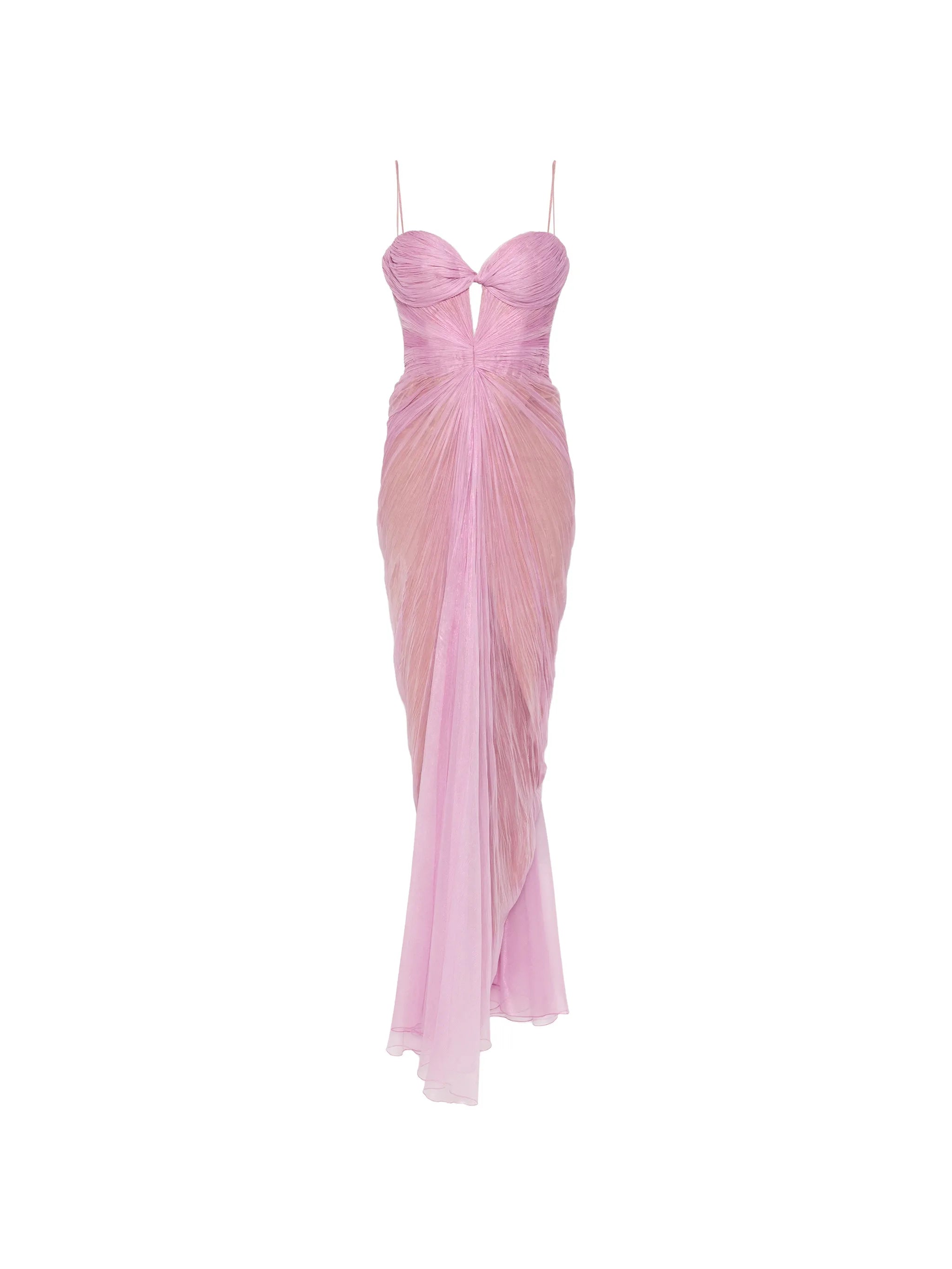 Tomina ruched lace-up maxi dress