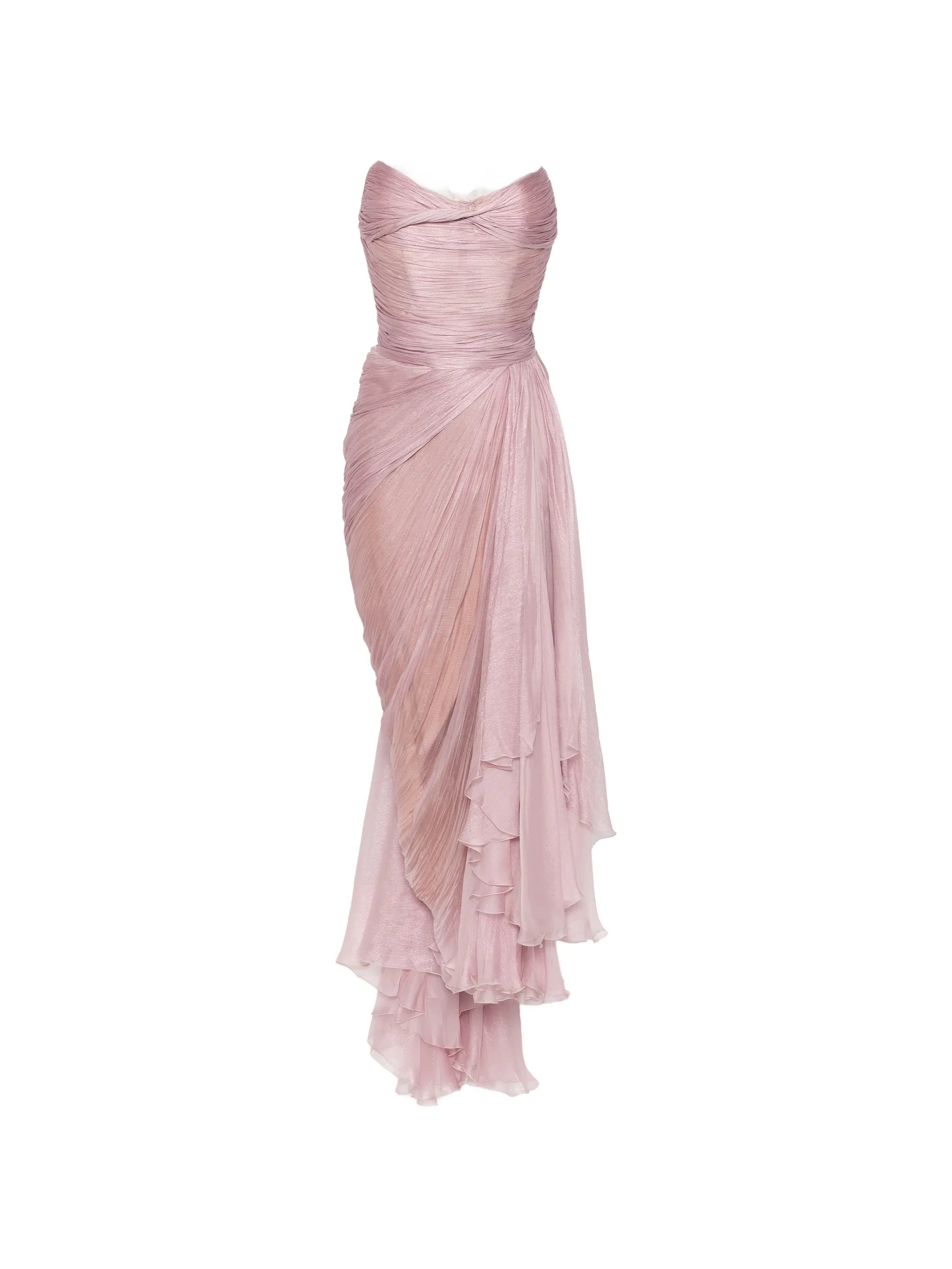 Jolie X lace-trimmed draped maxi dress