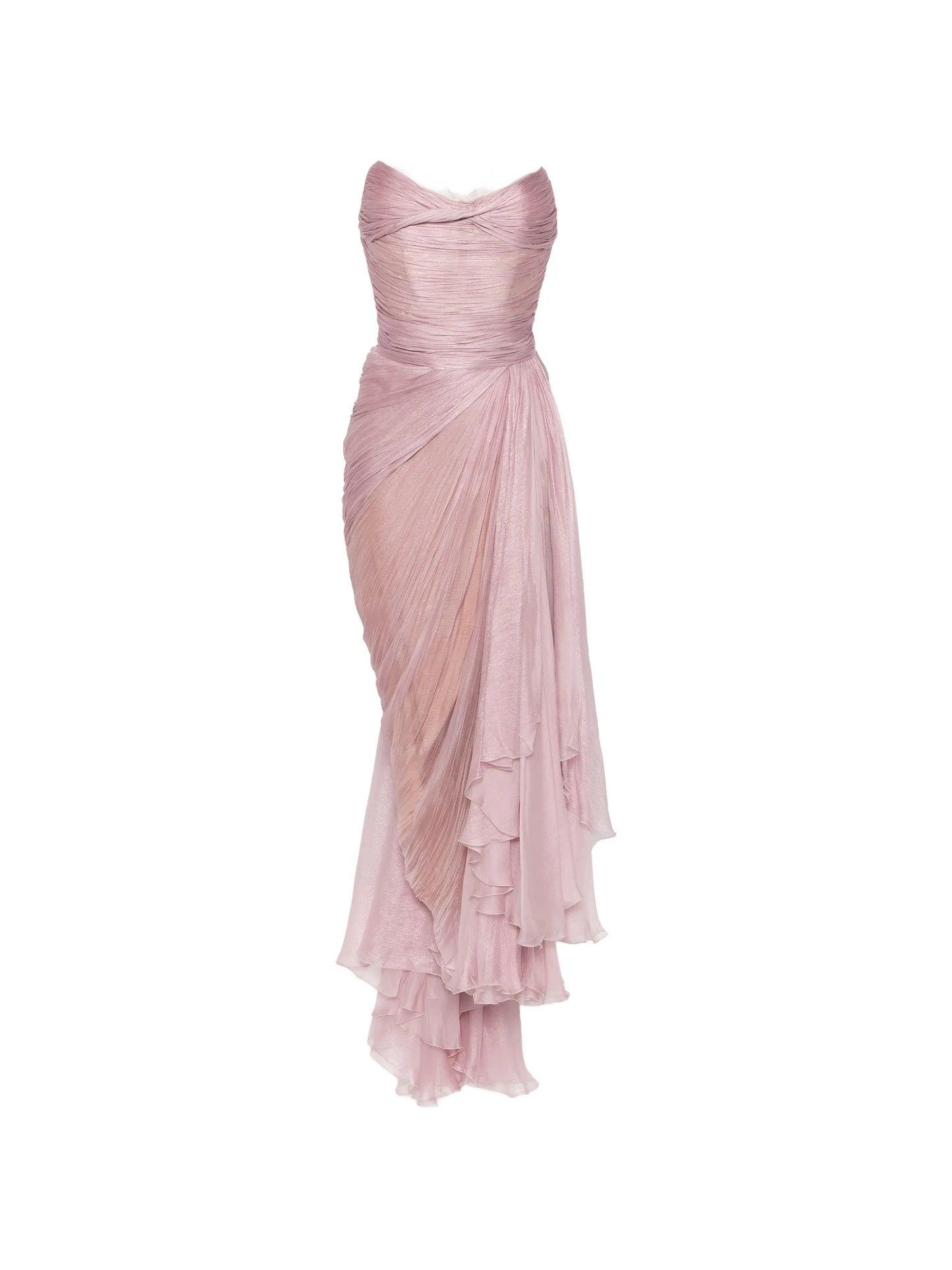 Jolie X lace-trimmed draped maxi dress