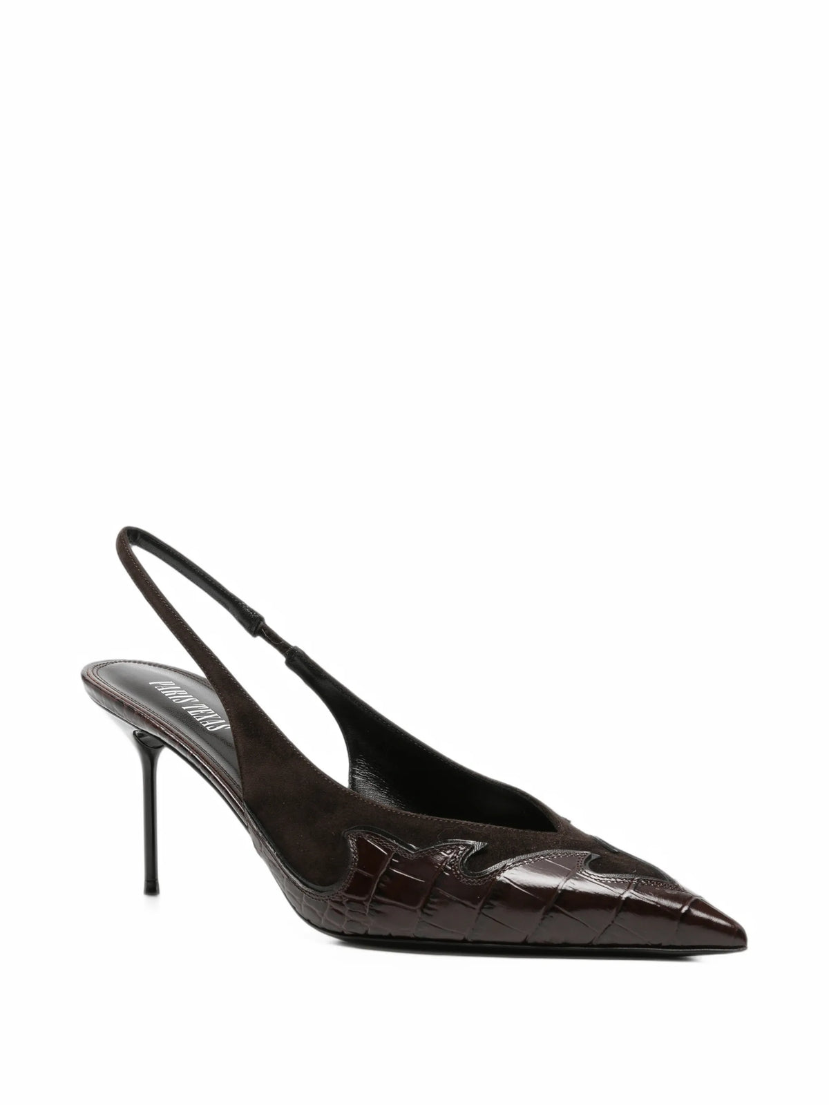 Lidia Queen of Hearts croc-effect slingback pumps