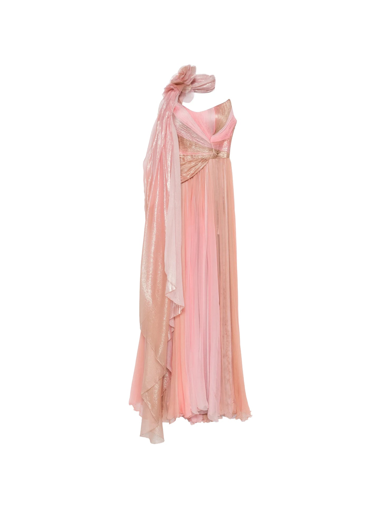 metallic-print maxi dress