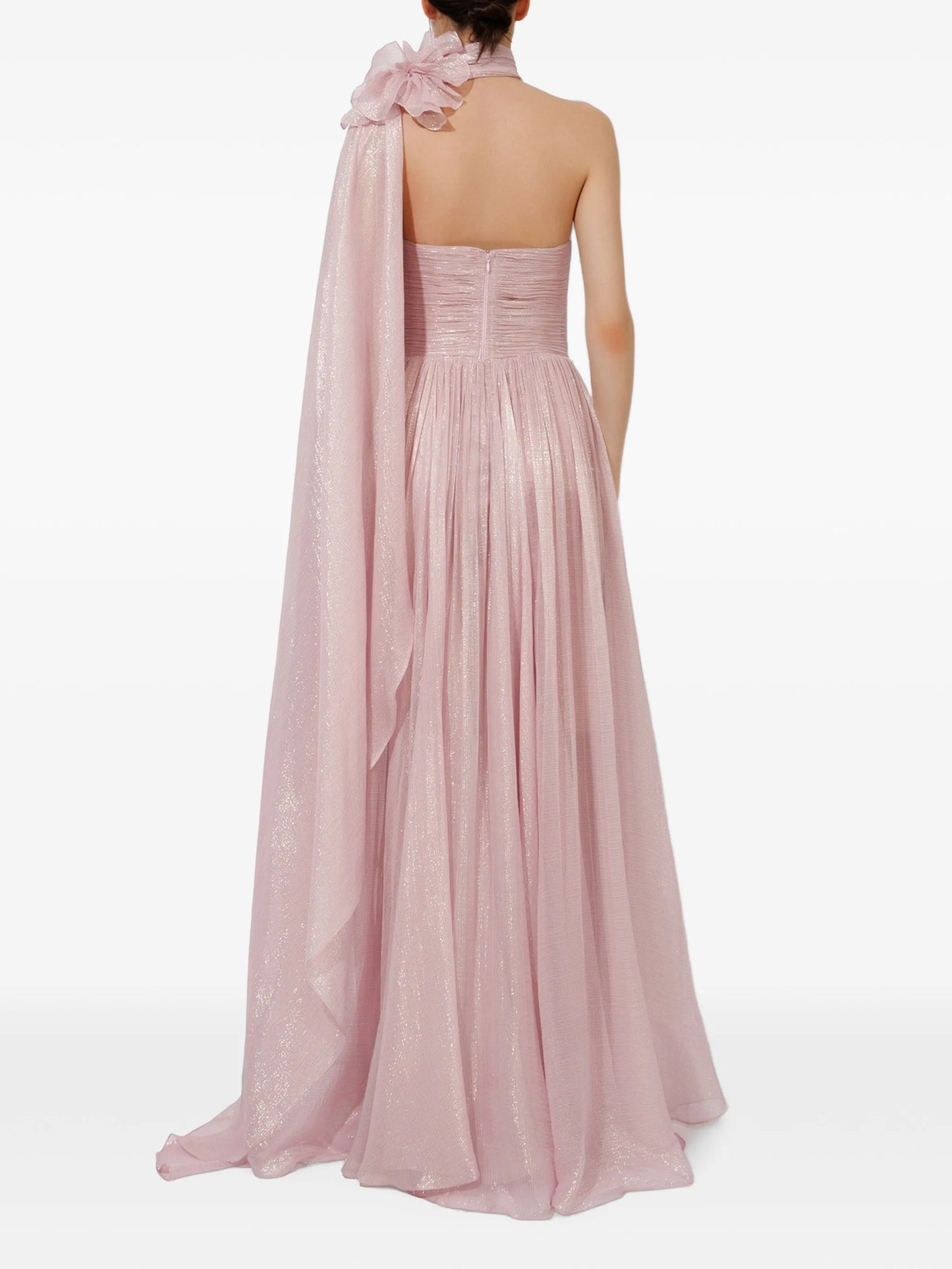 Nur pleated draped gown
