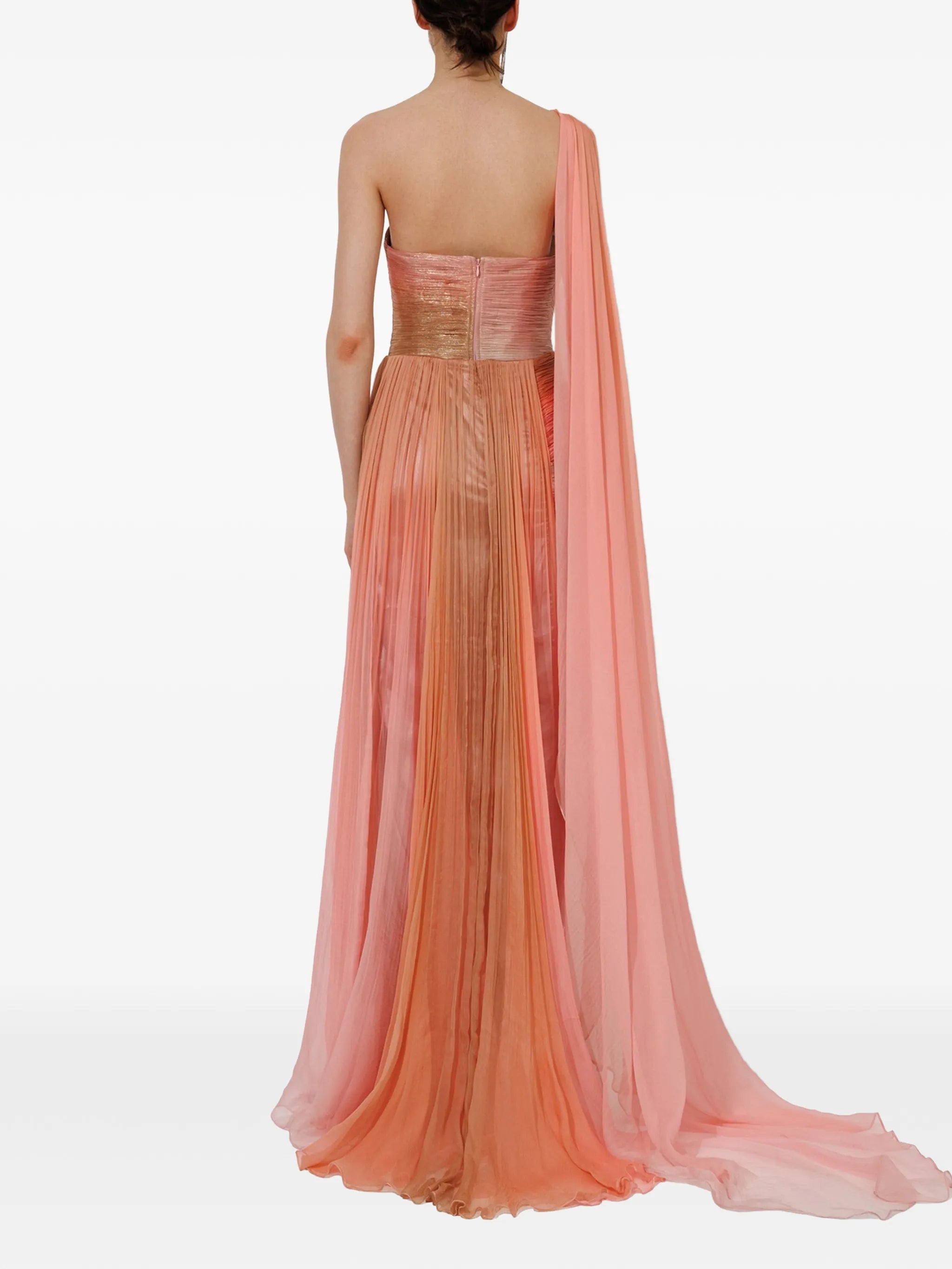 Alicia pleated one-shoulder maxi dress