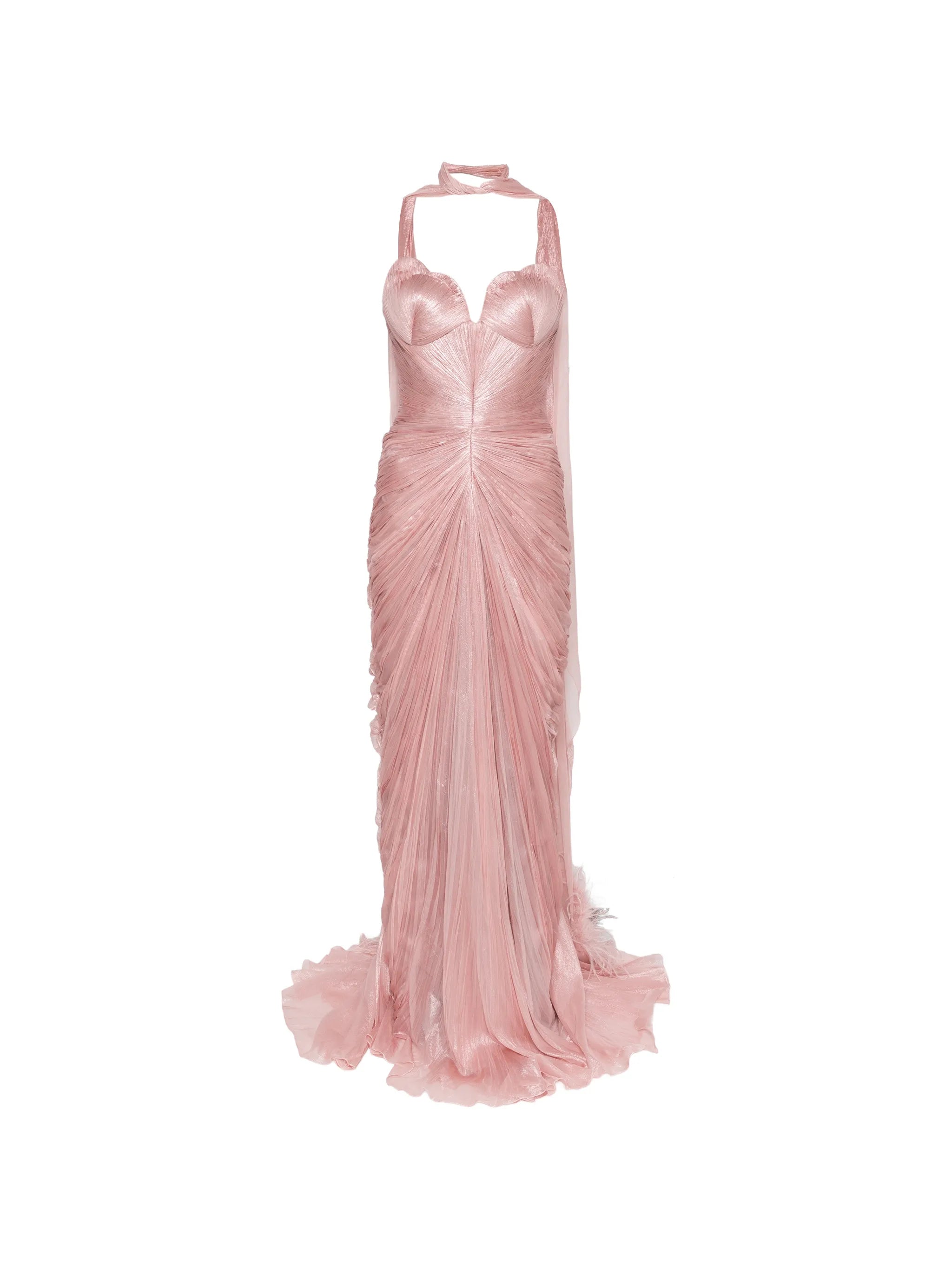 ruched strapless maxi dress