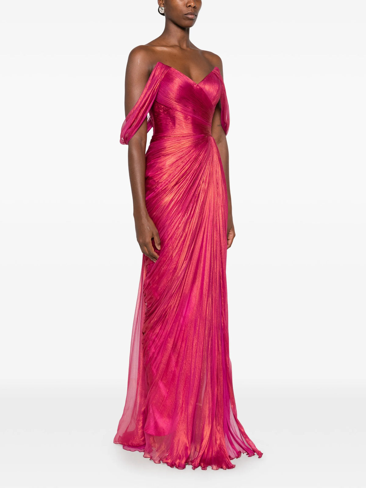 Ganya ruched off-the-shoulder maxi dress