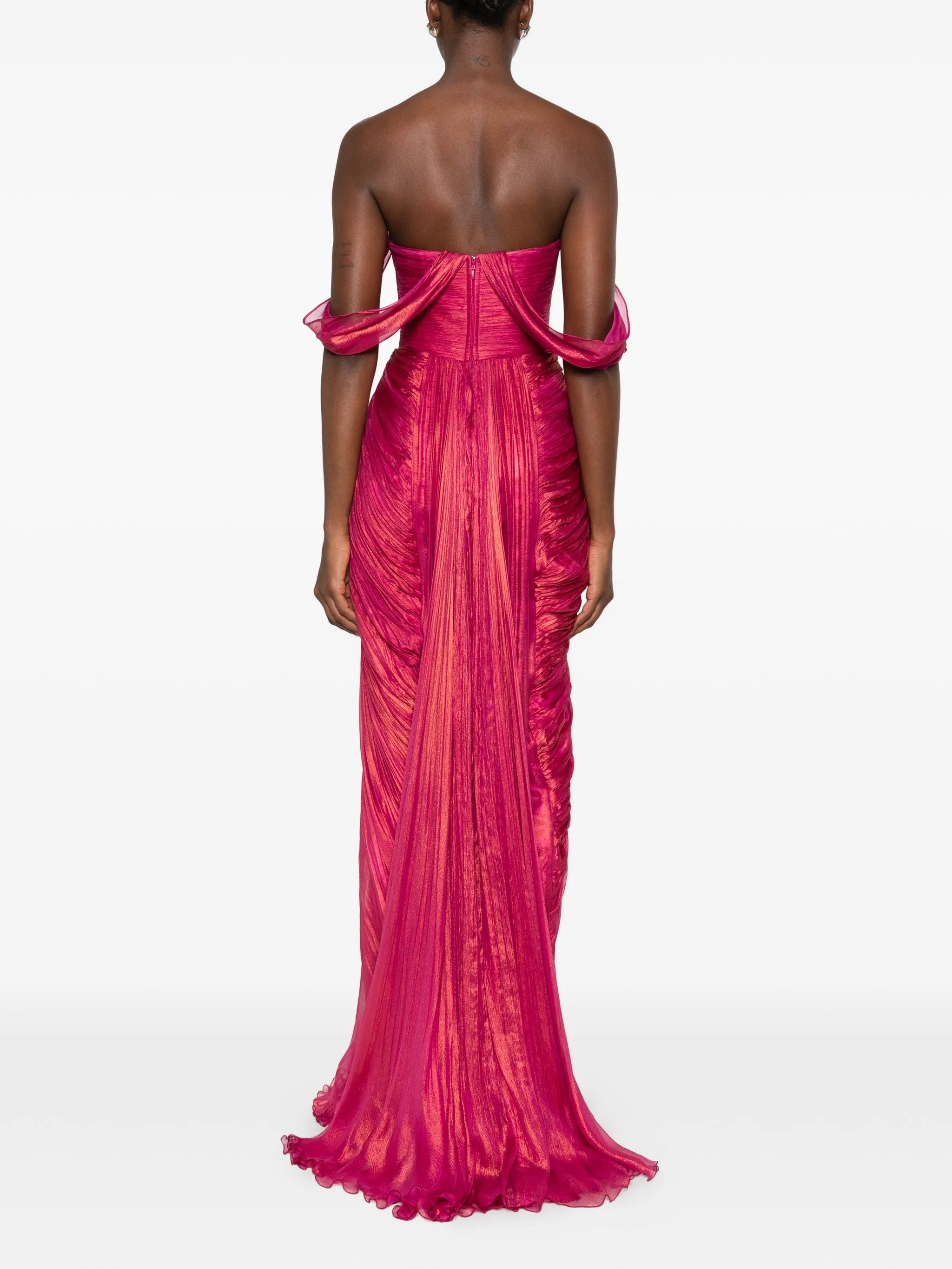 Ganya ruched off-the-shoulder maxi dress