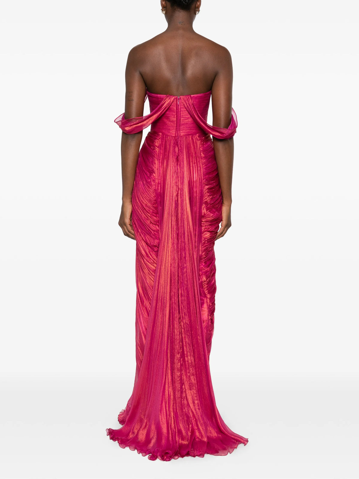 Ganya ruched off-the-shoulder maxi dress