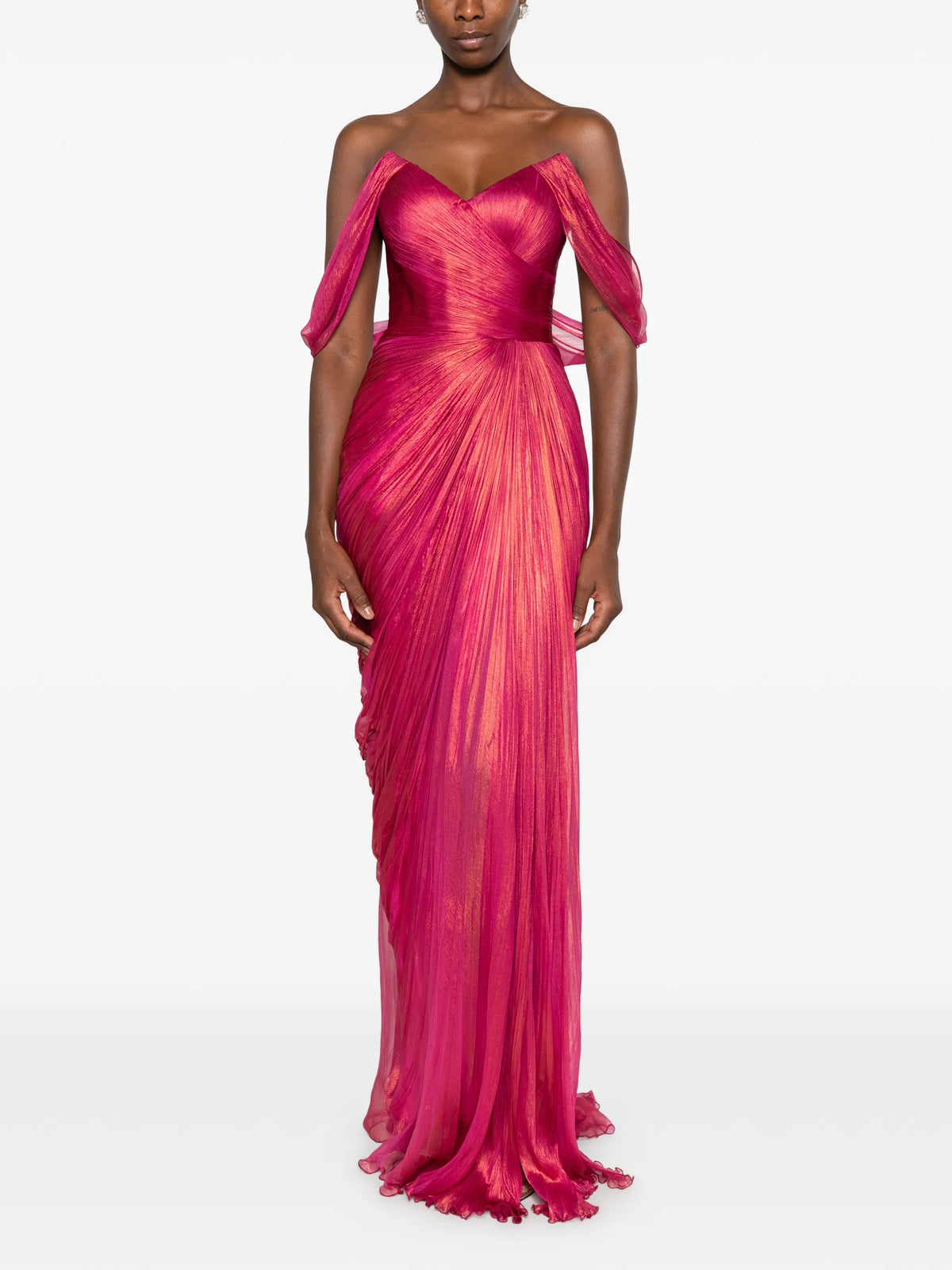 Ganya ruched off-the-shoulder maxi dress