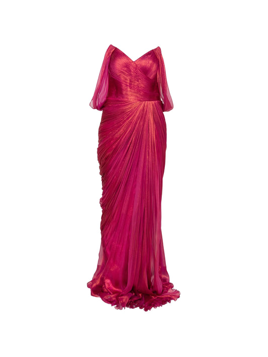 Ganya ruched off-the-shoulder maxi dress