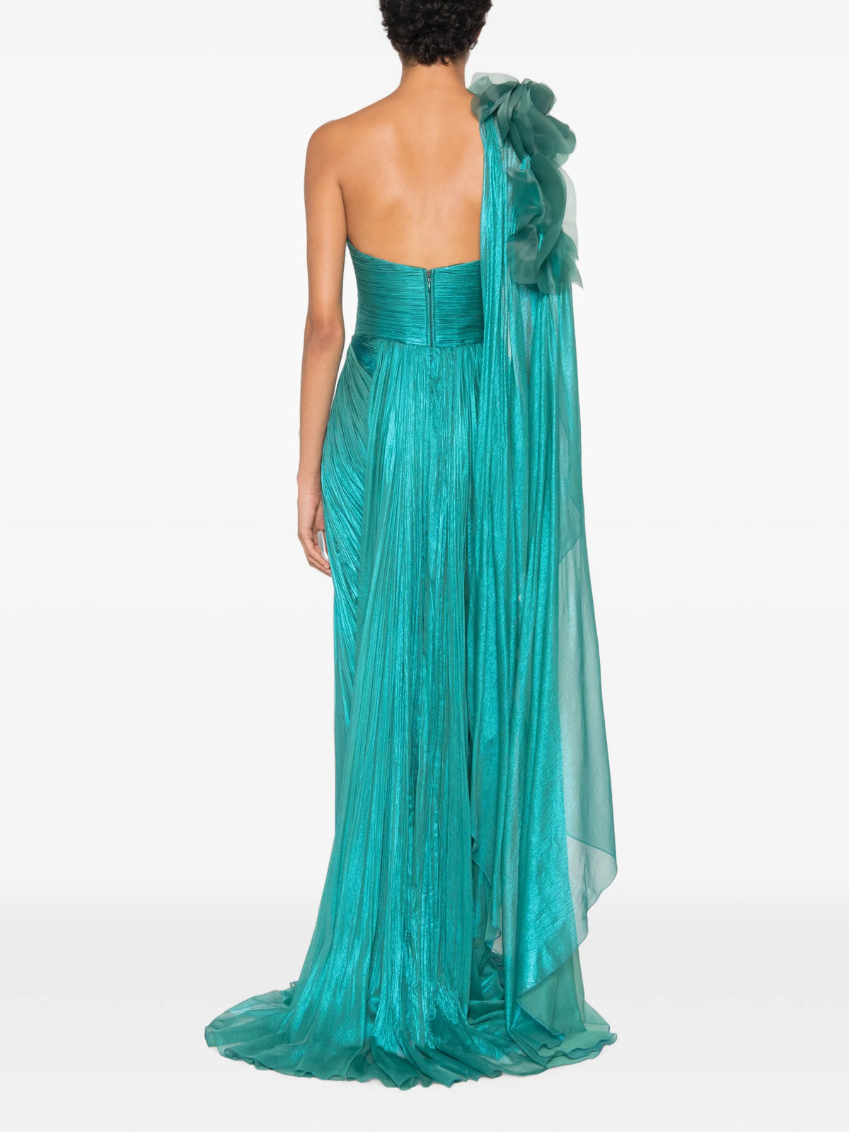 Megan one-shoulder floral-detail maxi dress