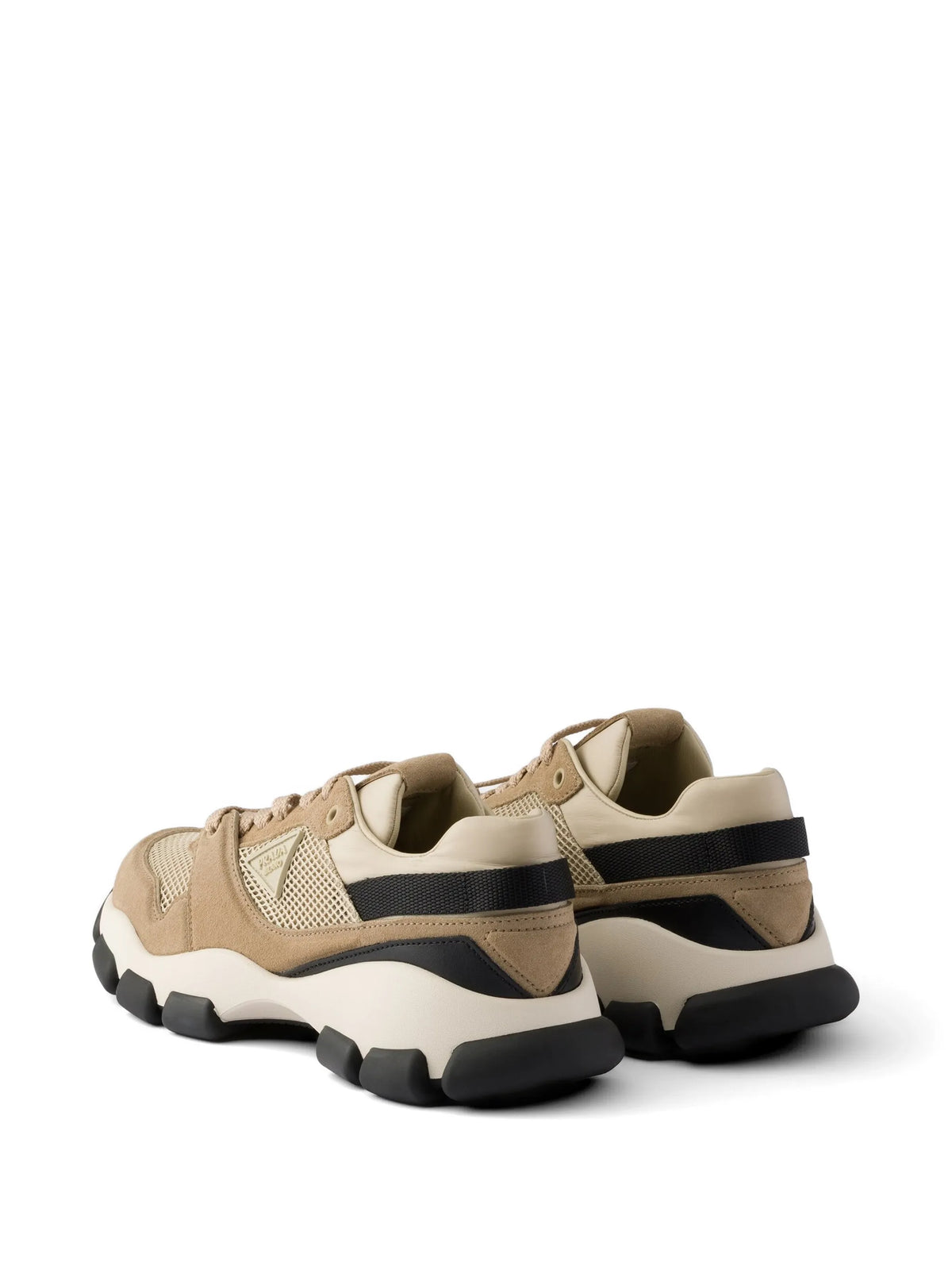 mesh fabric and suede sneakers