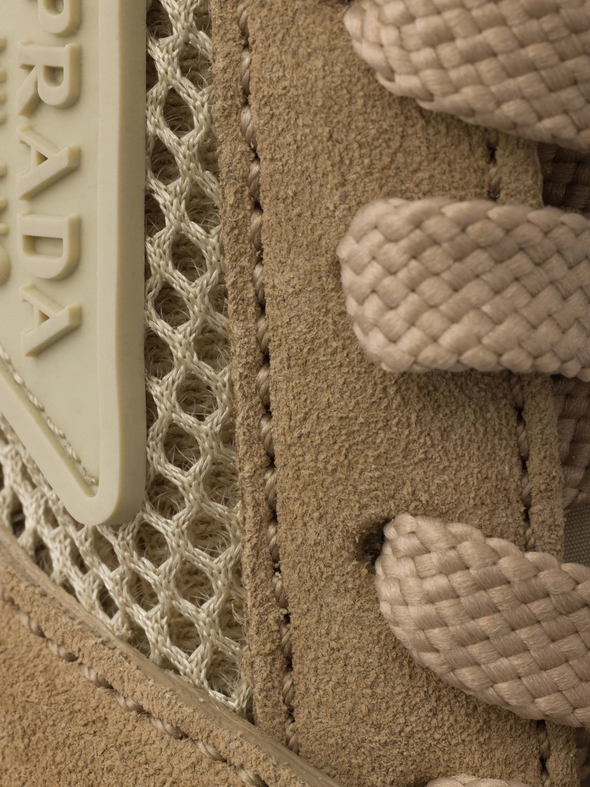 mesh fabric and suede sneakers