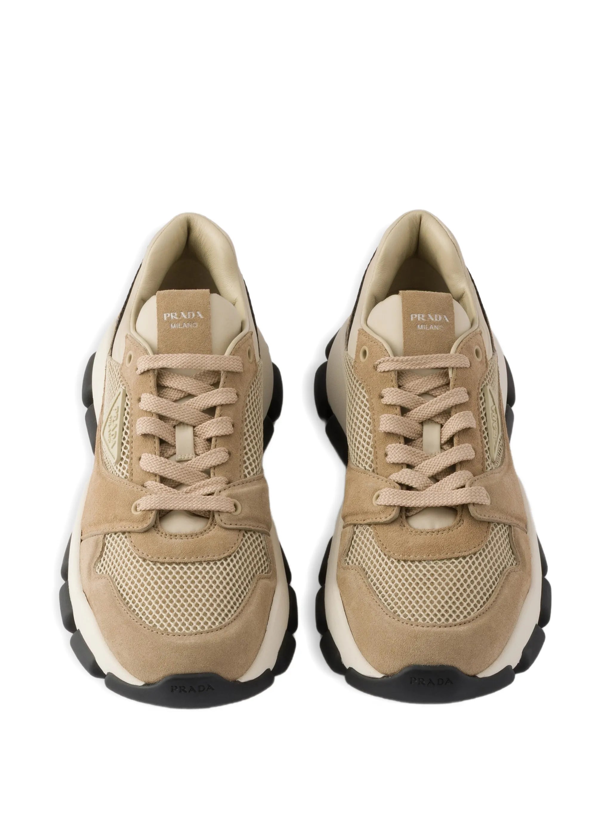 mesh fabric and suede sneakers