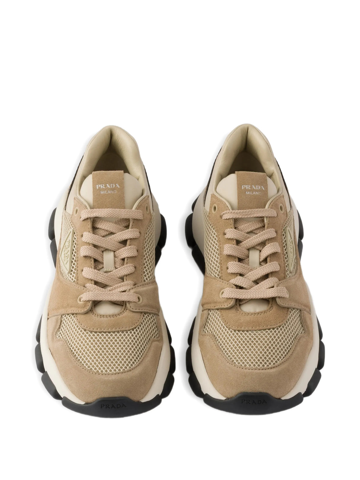 mesh fabric and suede sneakers