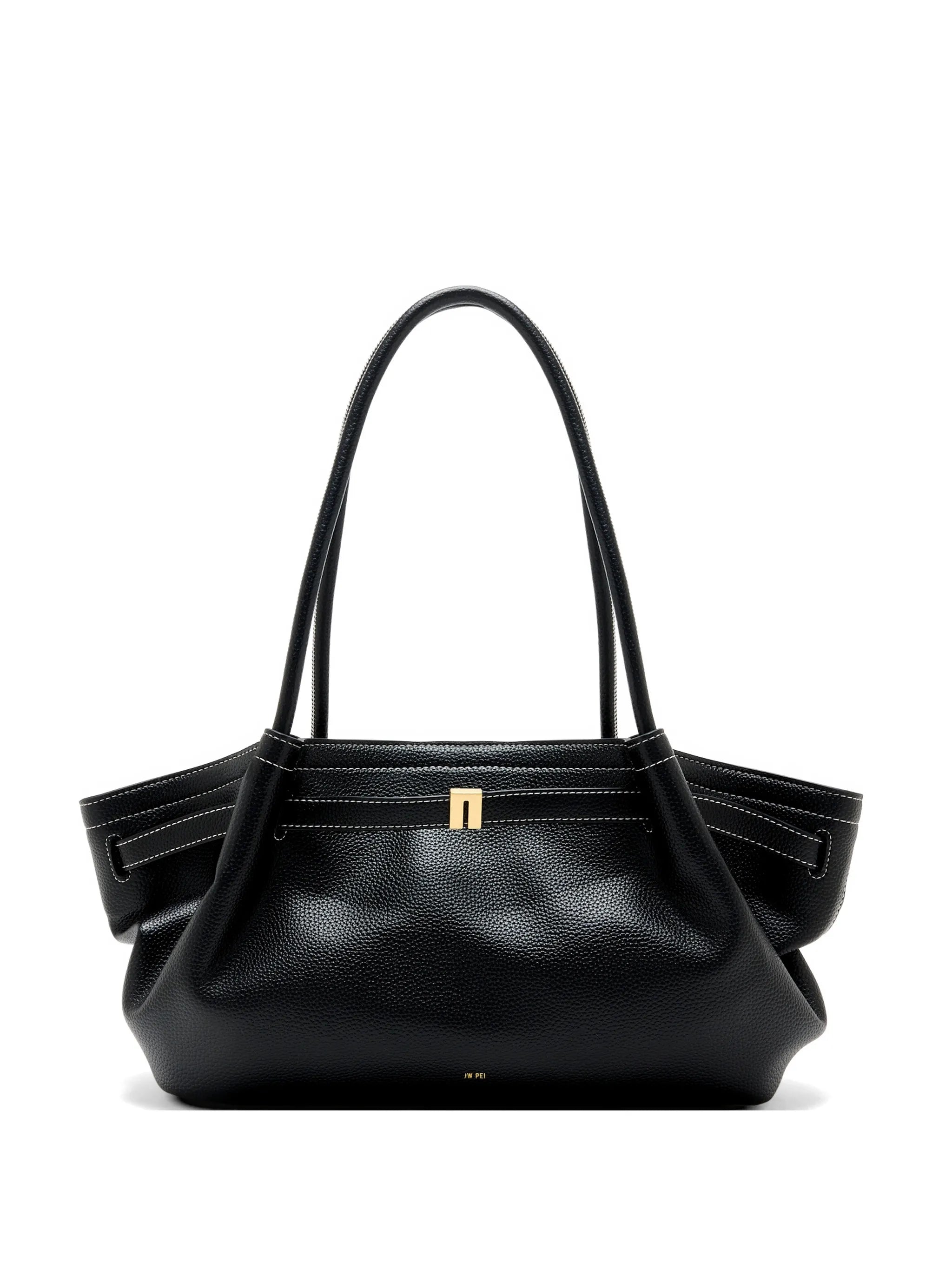contrast-stitch tote bag