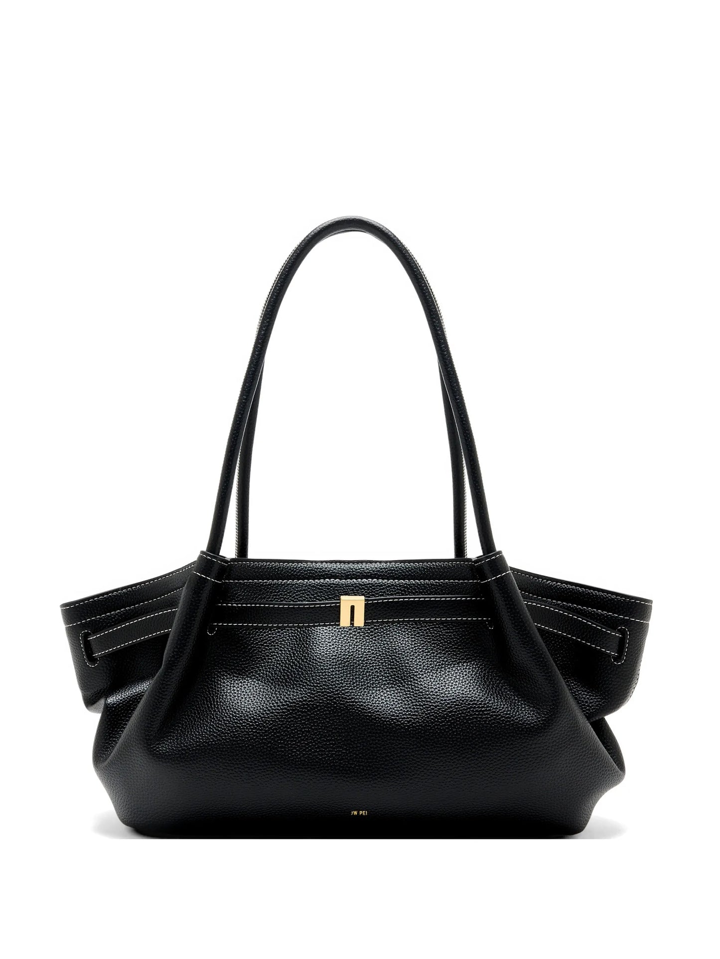 contrast-stitch tote bag