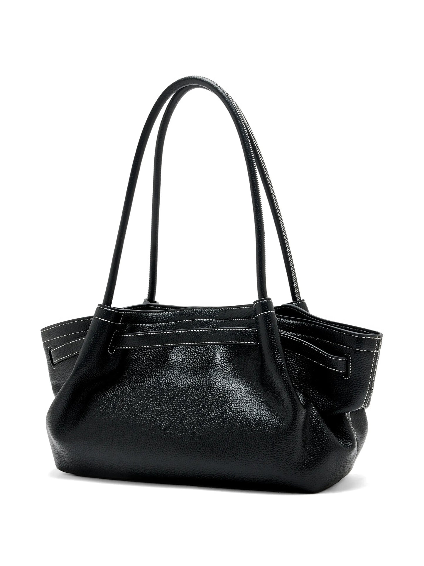 contrast-stitch tote bag