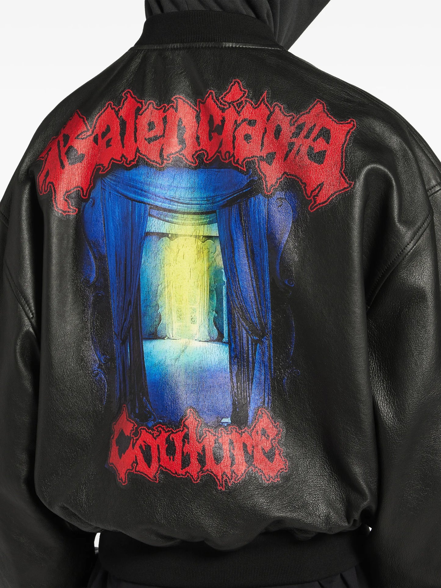 Salon de Couture leather bomber jacket