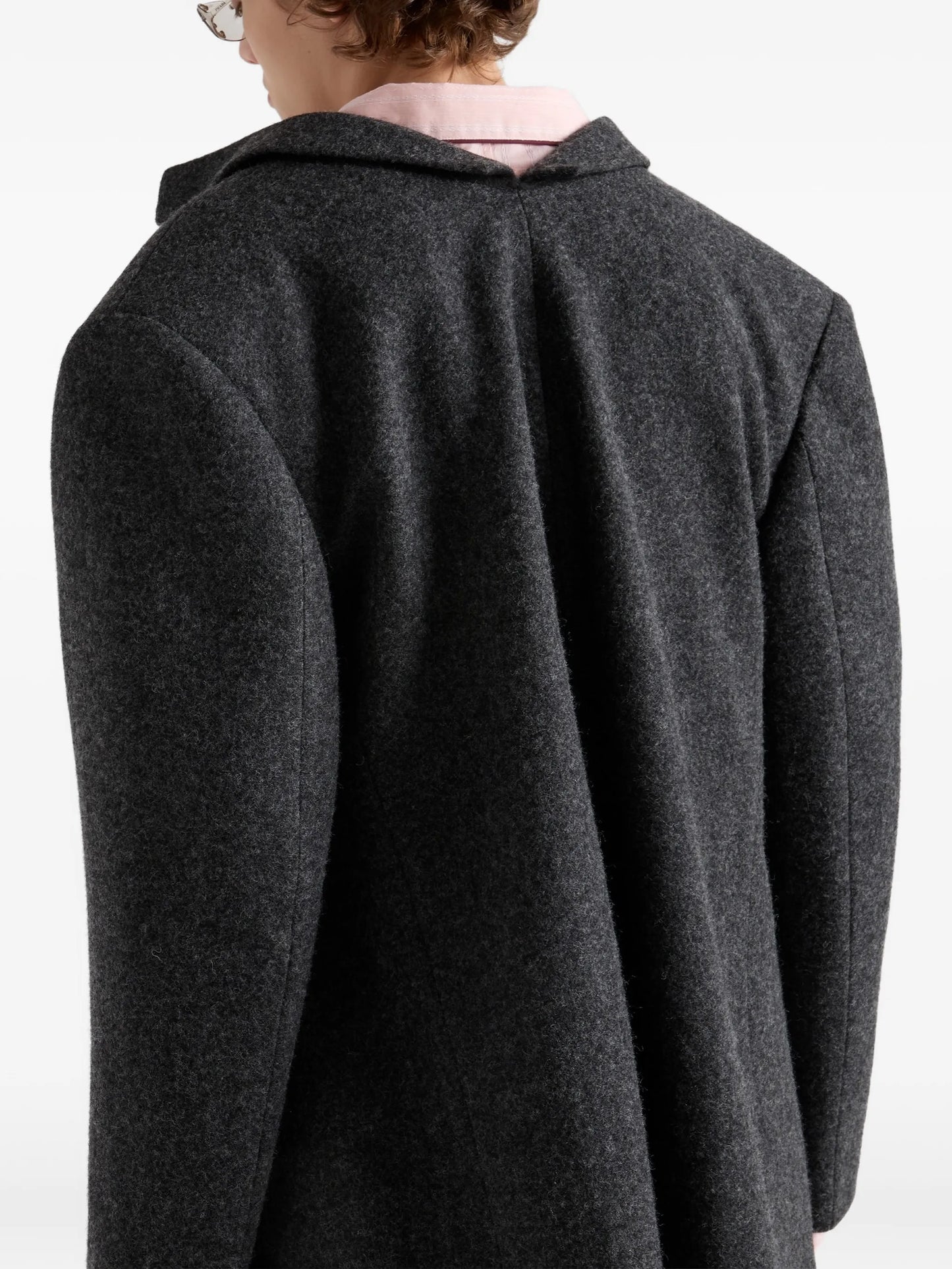 single-breasted shetland wool jacket