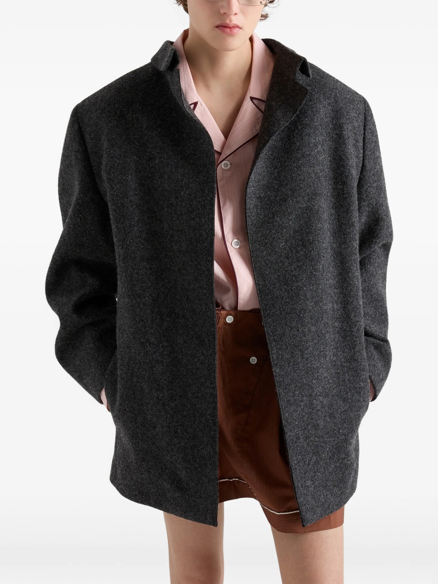 single-breasted shetland wool jacket