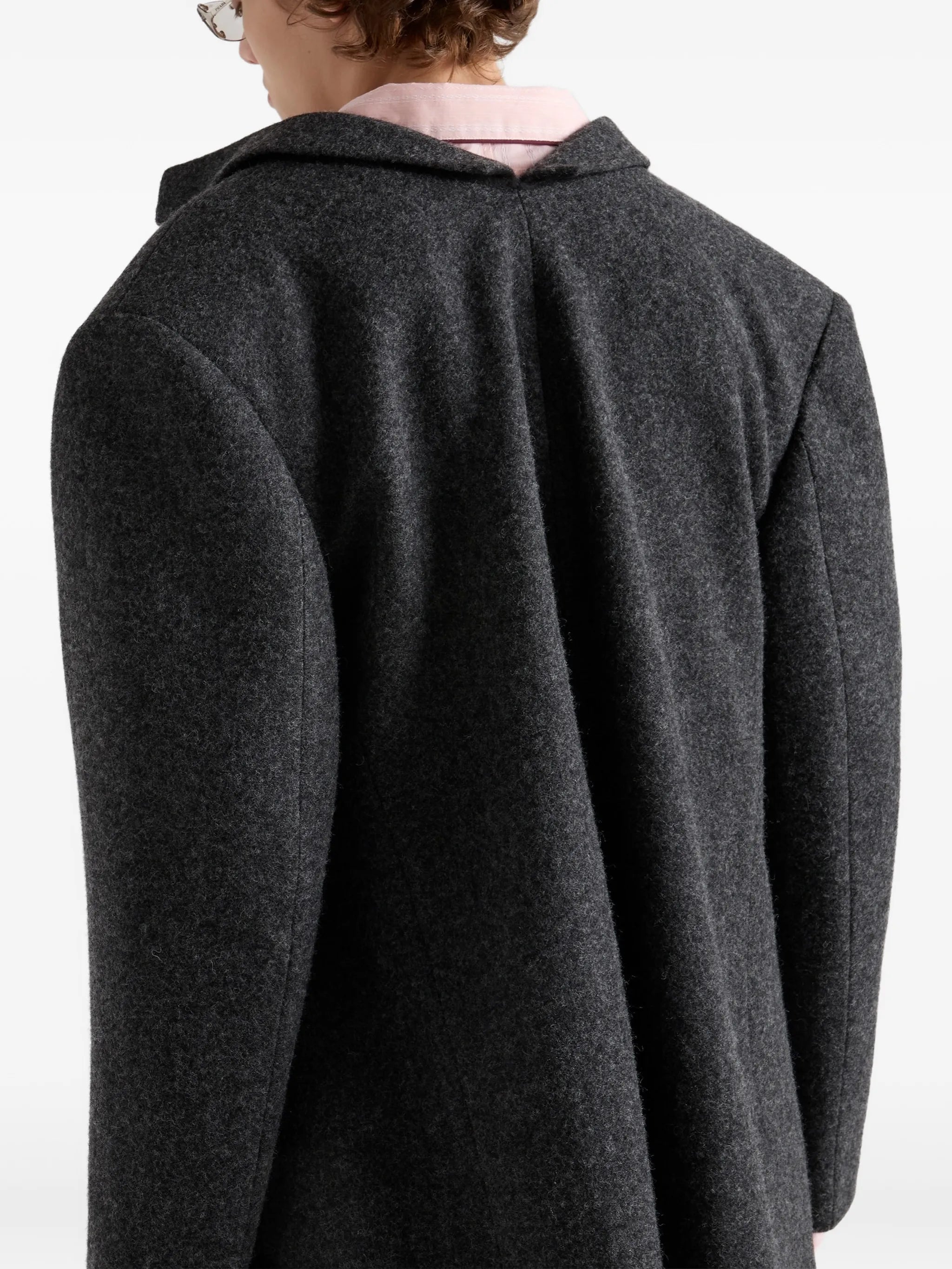 single-breasted shetland wool jacket