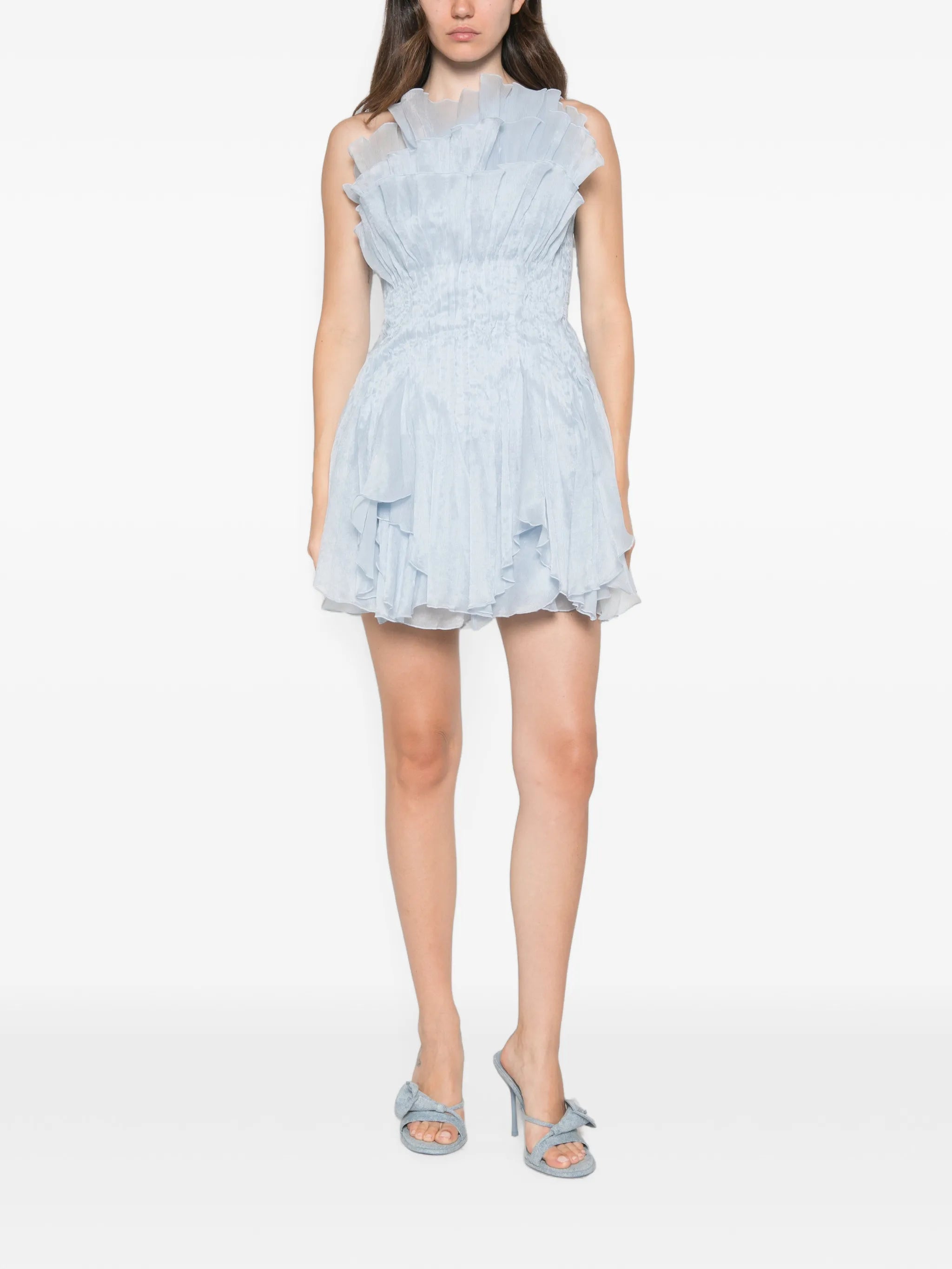 Nisha ruffled one-shoulder mini dress