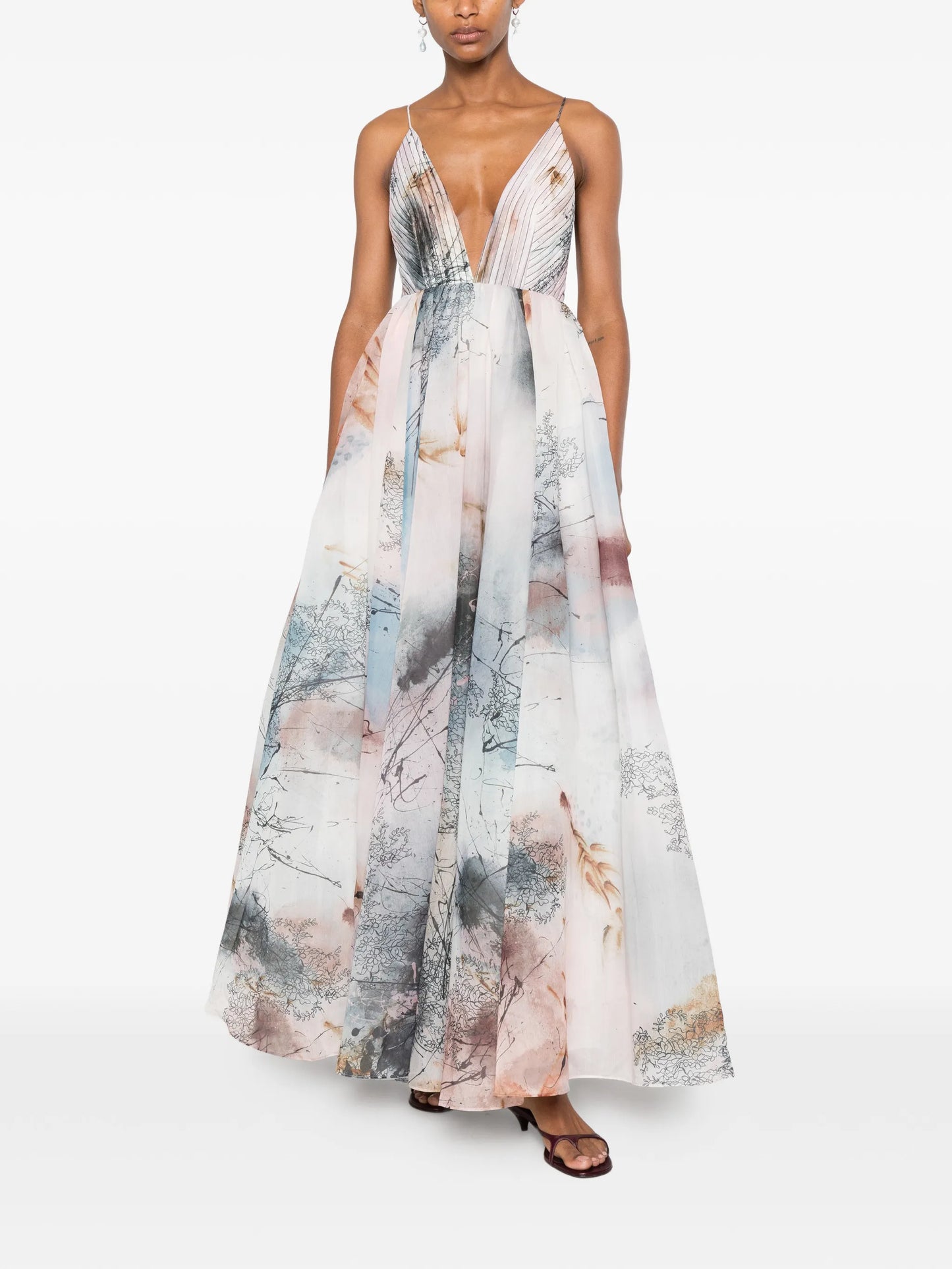 Avery Avery abstract-print gown