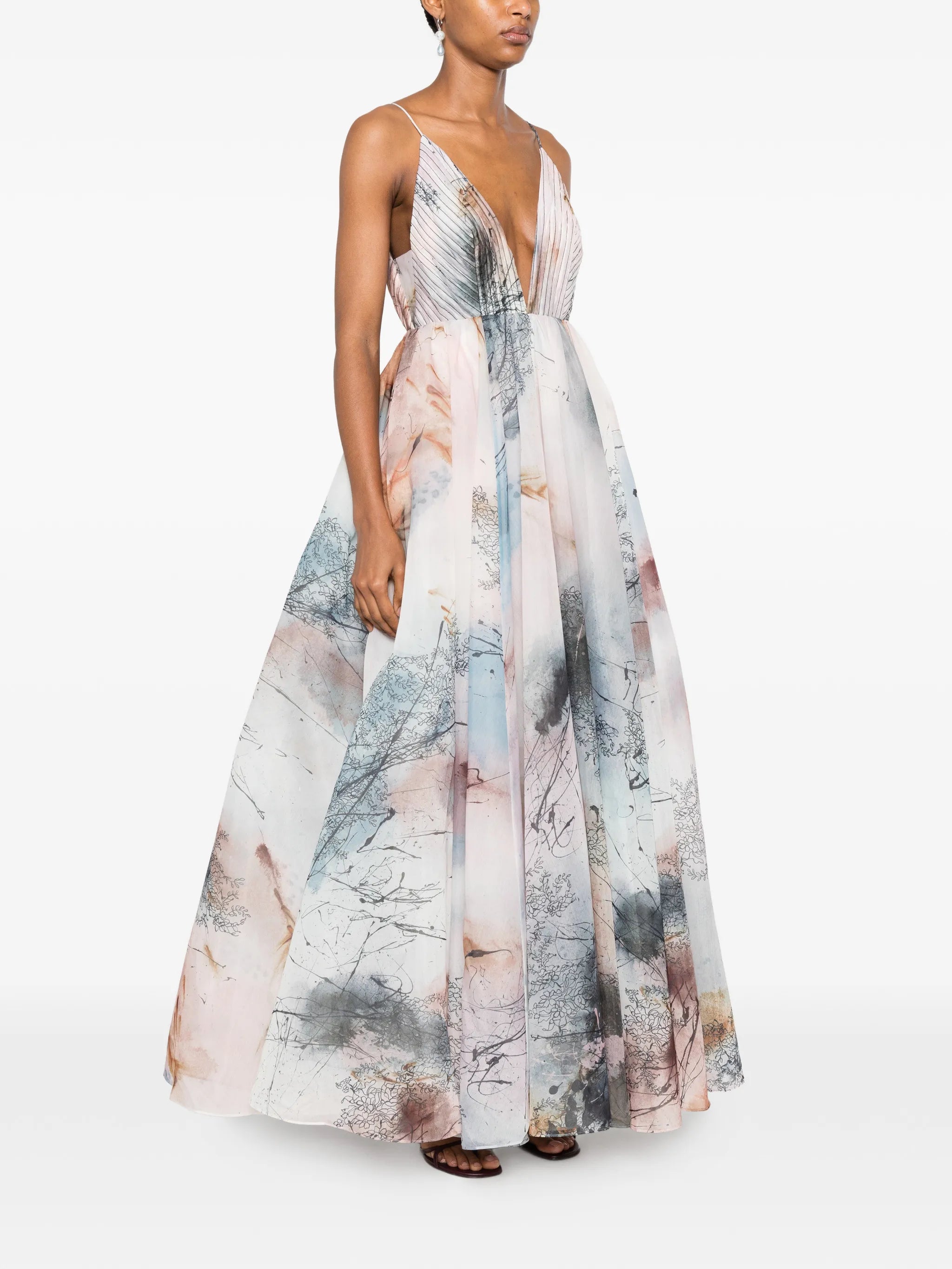 Avery Avery abstract-print gown