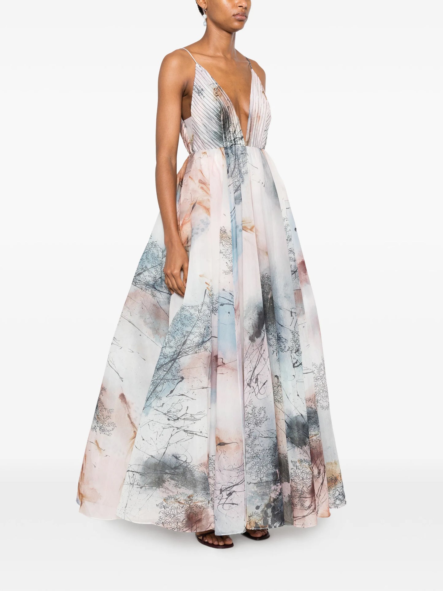Avery Avery abstract-print gown