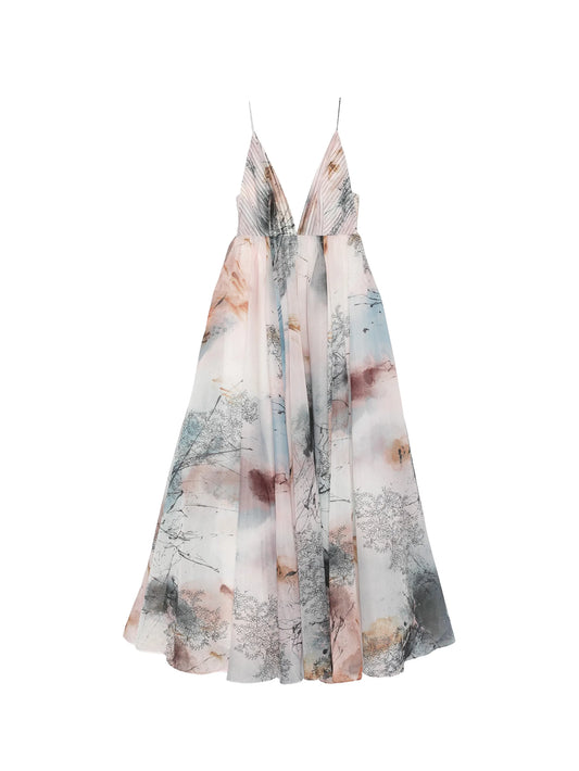 Avery Avery abstract-print gown