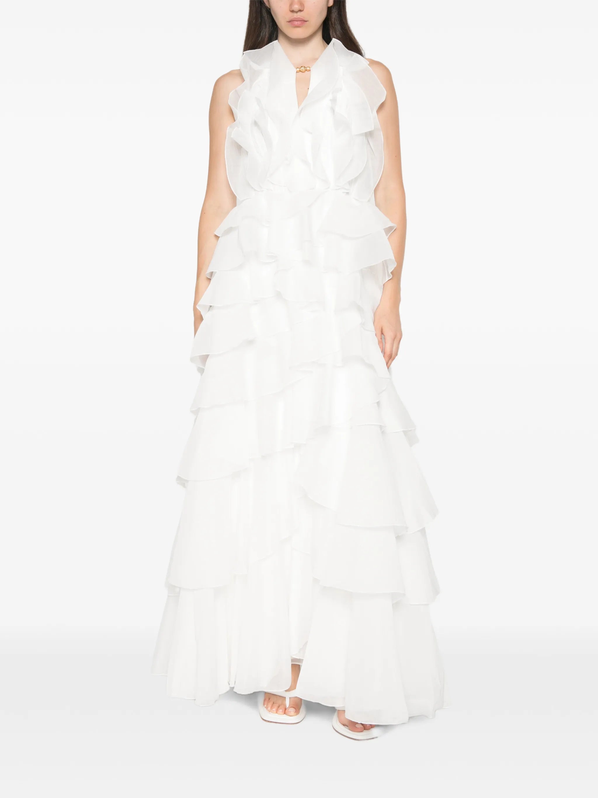 Cleo ruffled gown maxi dress
