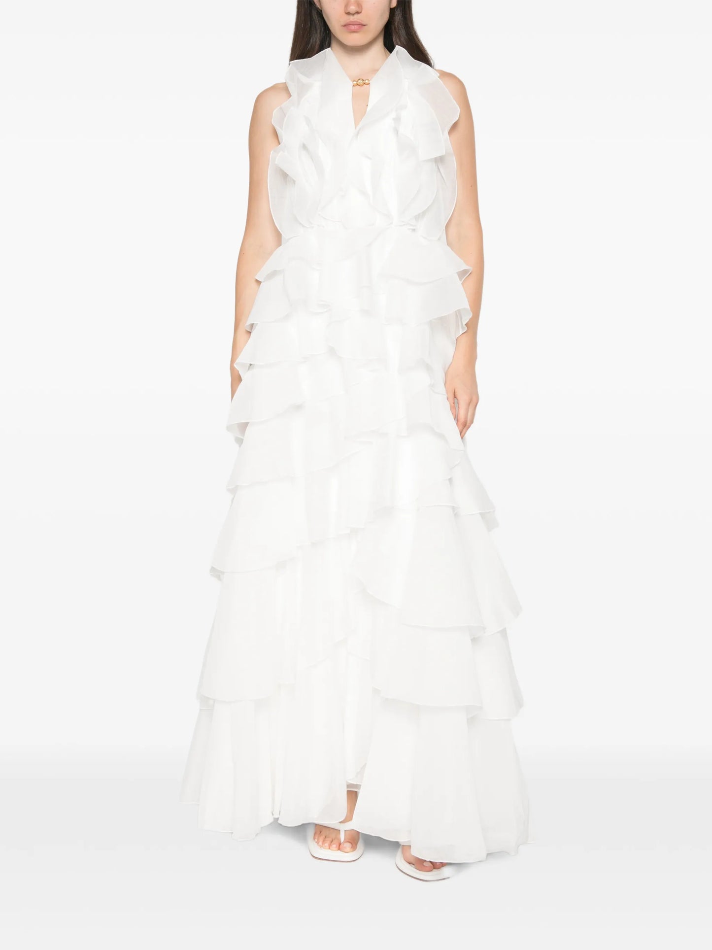 Cleo ruffled gown maxi dress