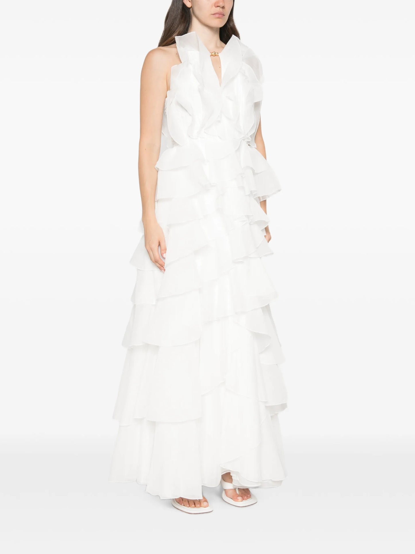 Cleo ruffled gown maxi dress