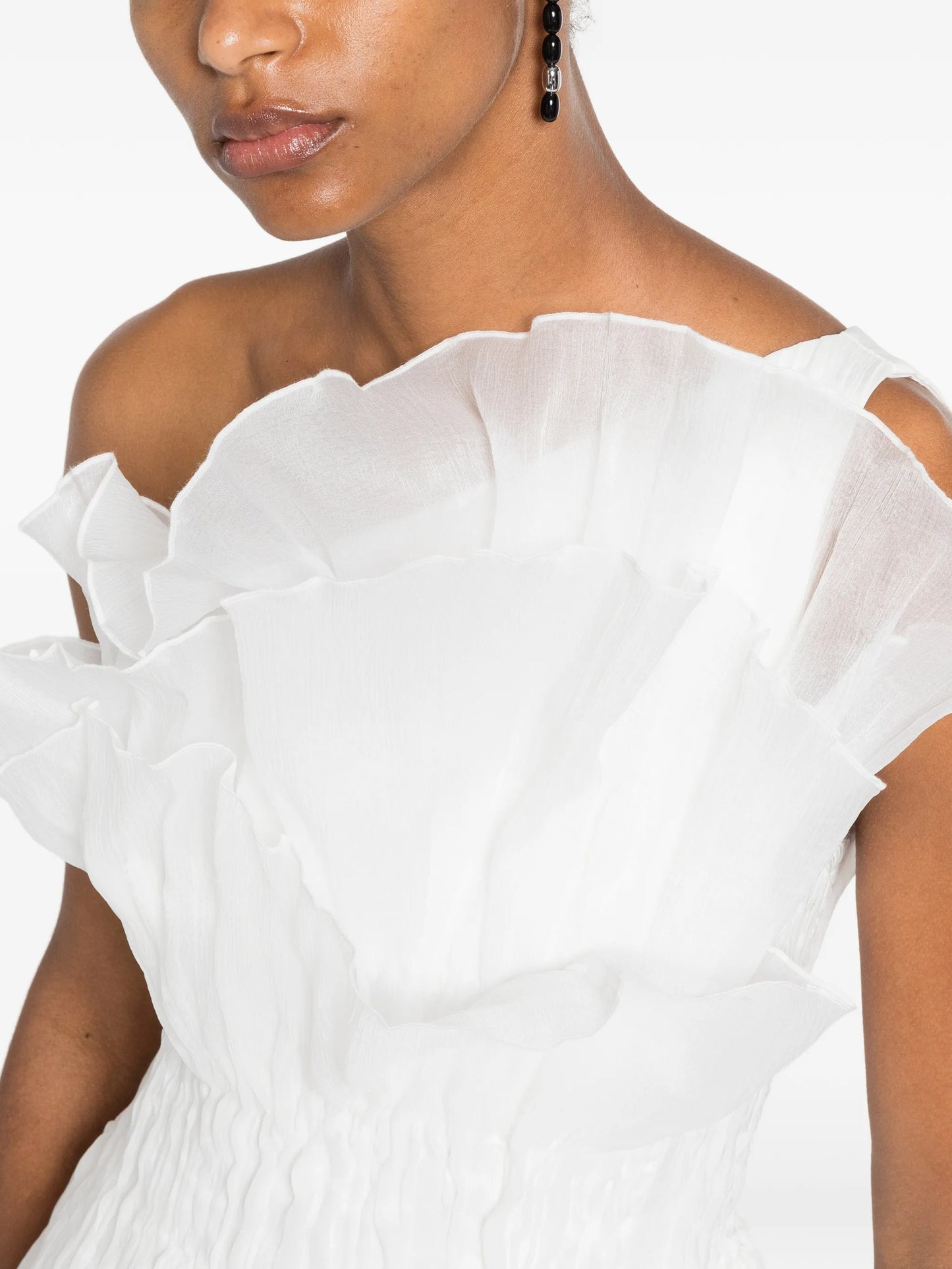 ruffled one-shoulder dress