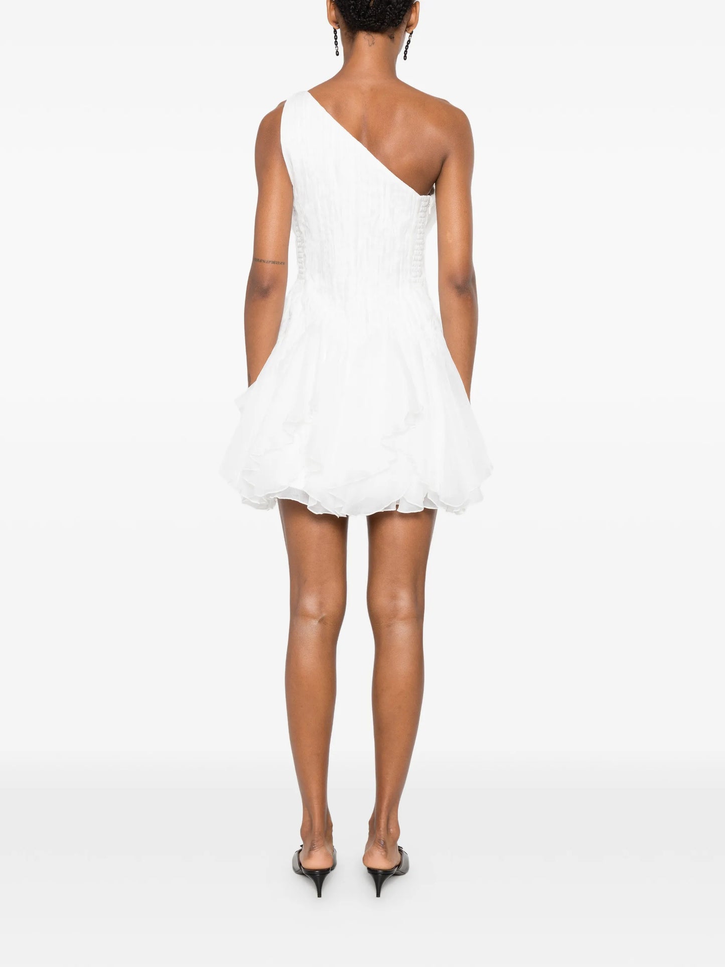 ruffled one-shoulder dress