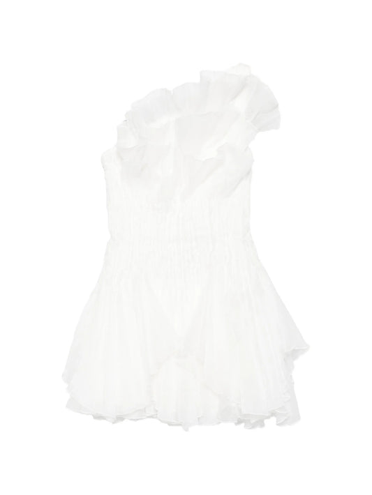 ruffled one-shoulder dress