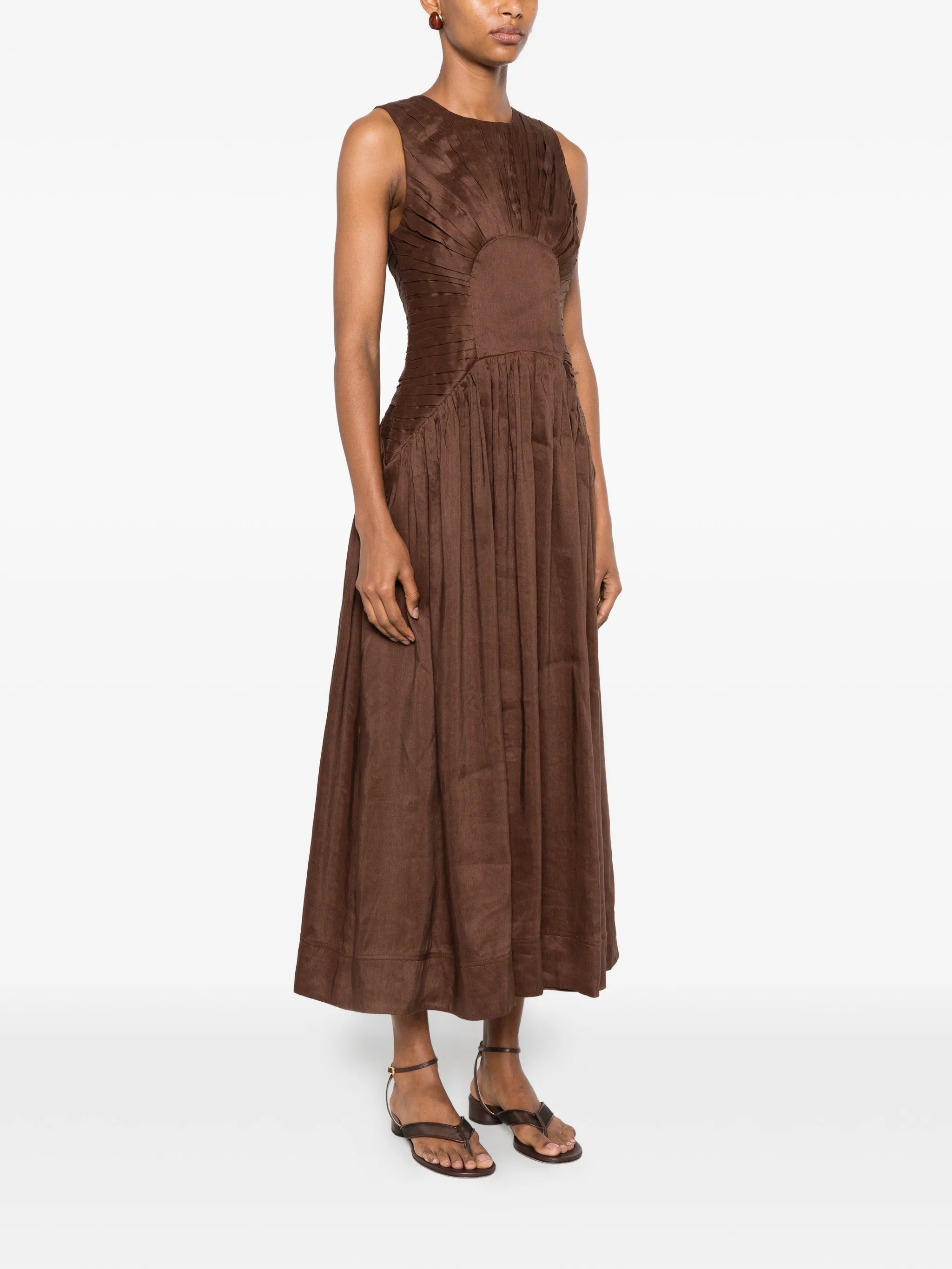 Medea pleated-bodice dress
