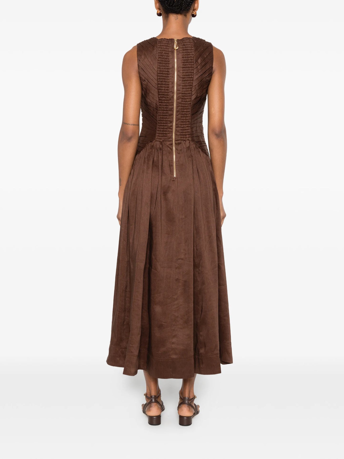 Medea pleated-bodice dress