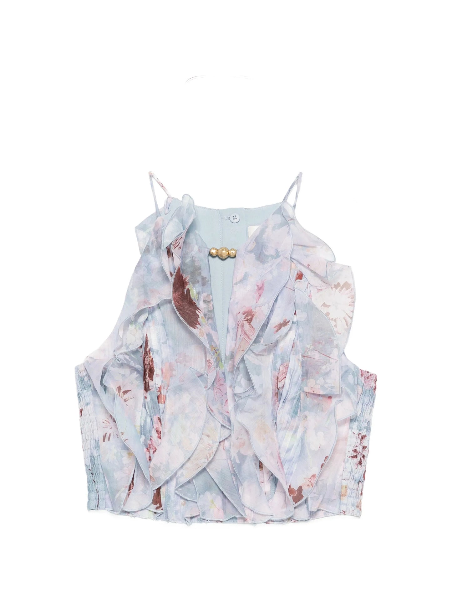 Cleo ruffled floral-print top