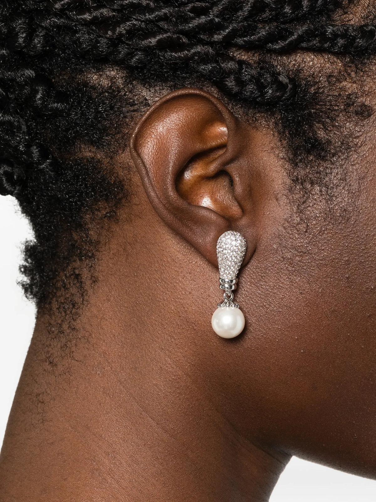 crystal pearl drop earrings