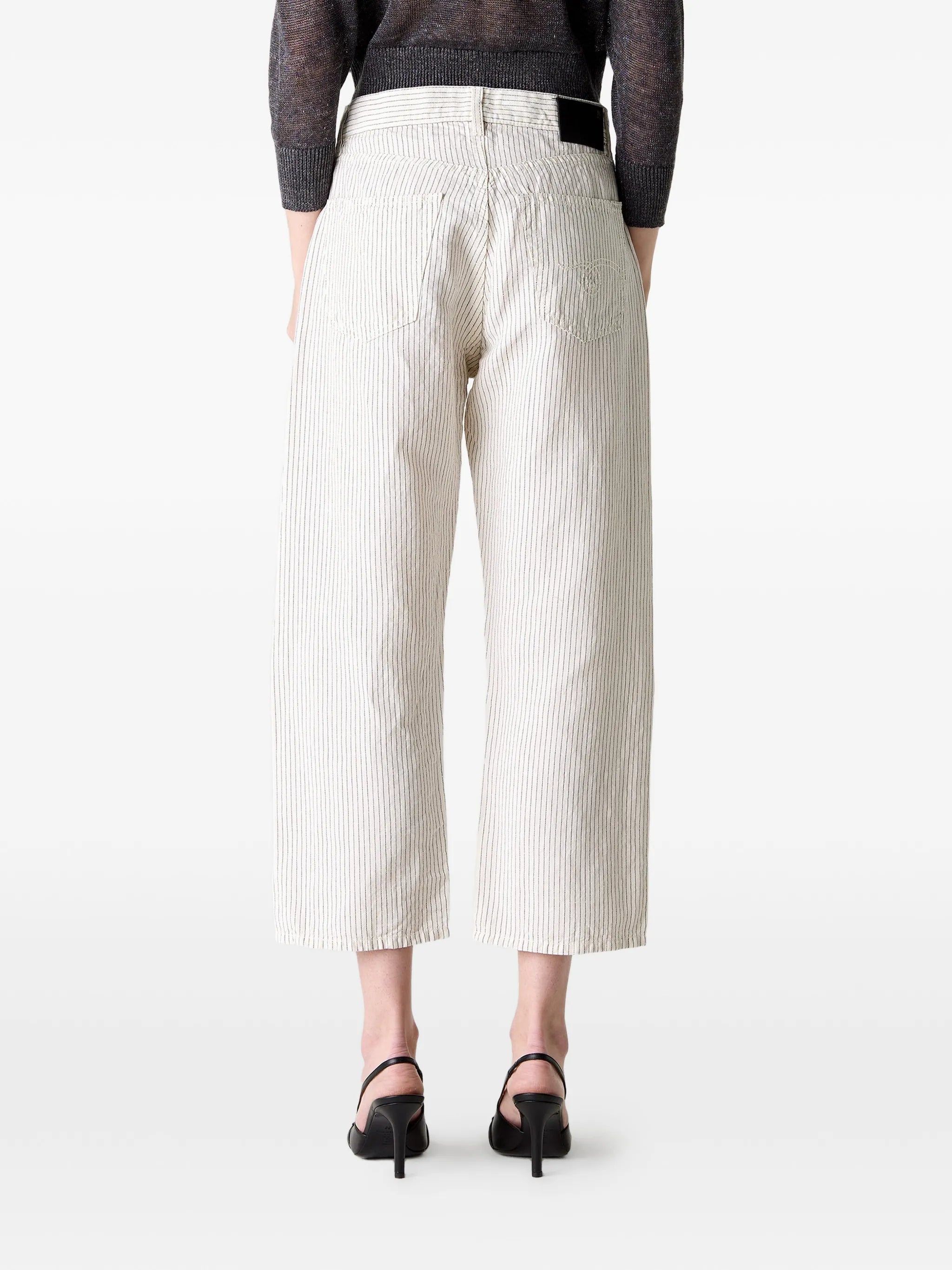 X Boyfriend pinstripe-pattern five-pocket boyfriend jeans