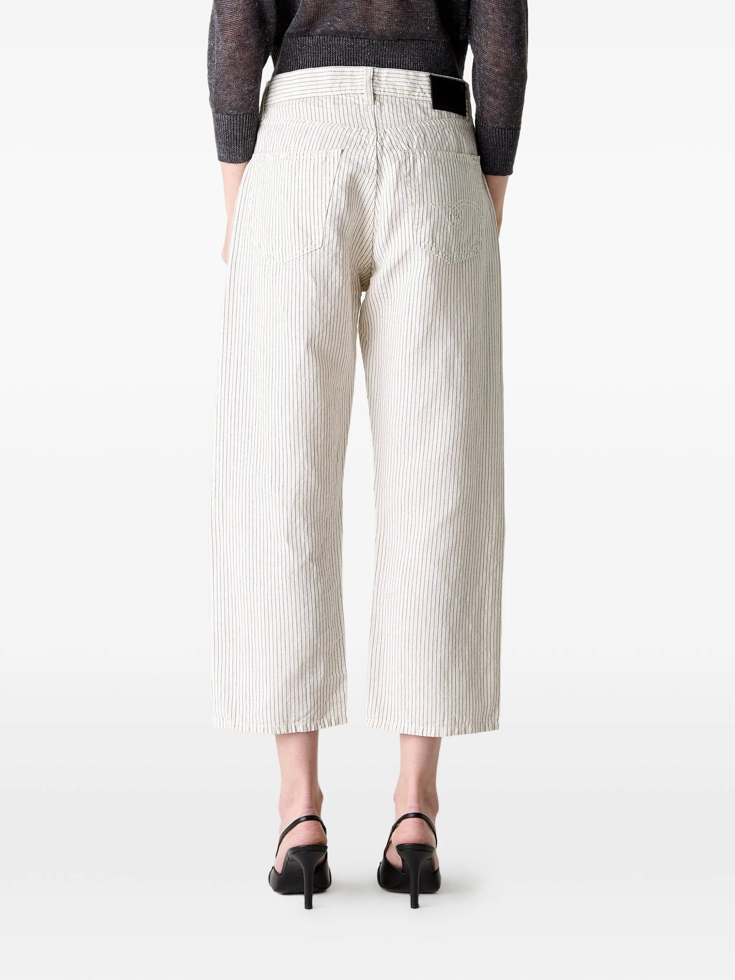 X Boyfriend pinstripe-pattern five-pocket boyfriend jeans