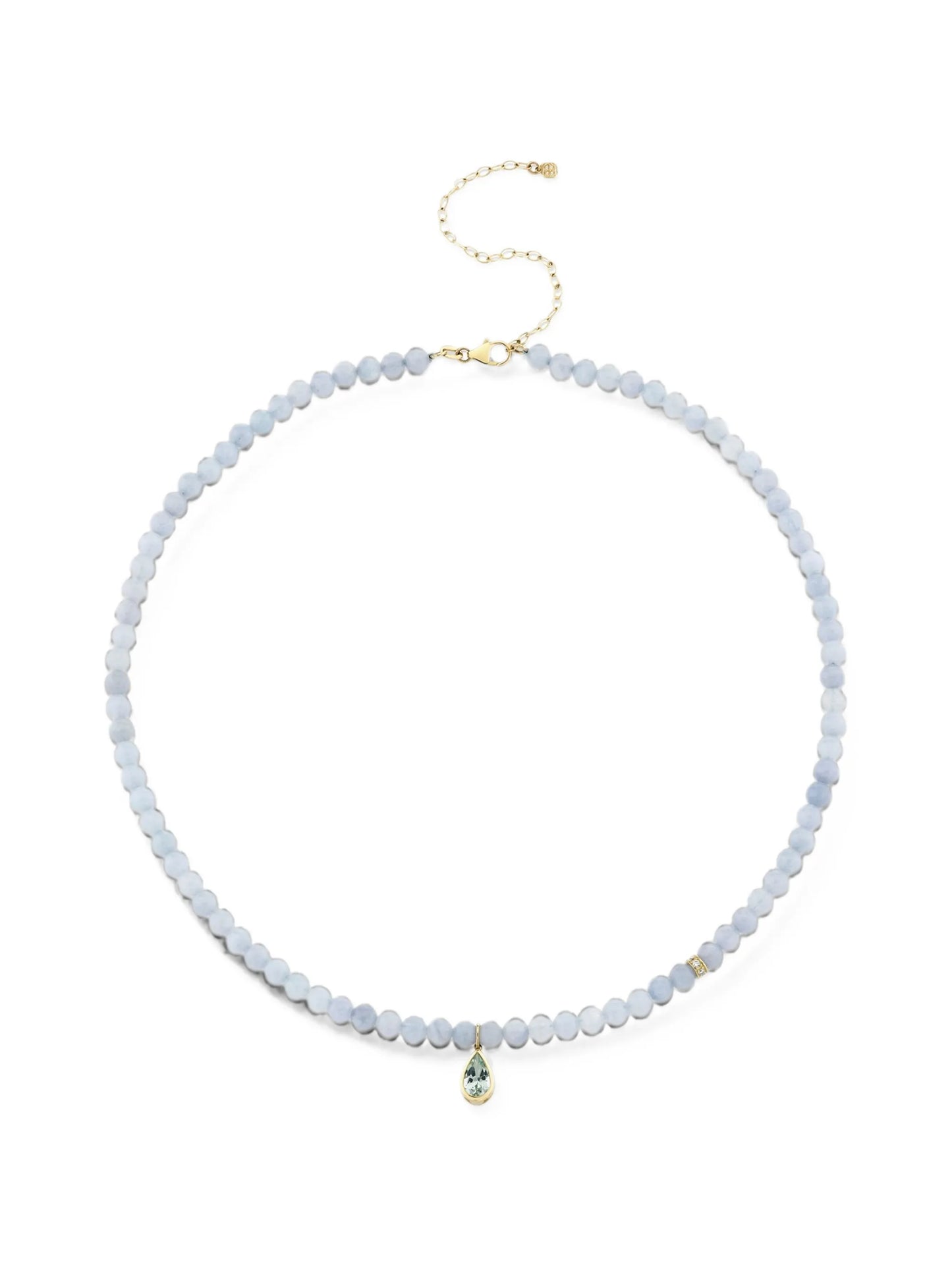 Icon mounting aquamarine and diamond necklace