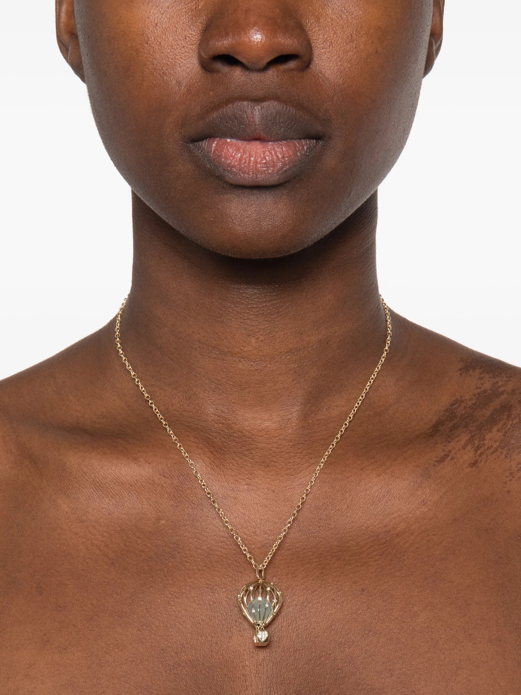 pearl hot air balloon necklace