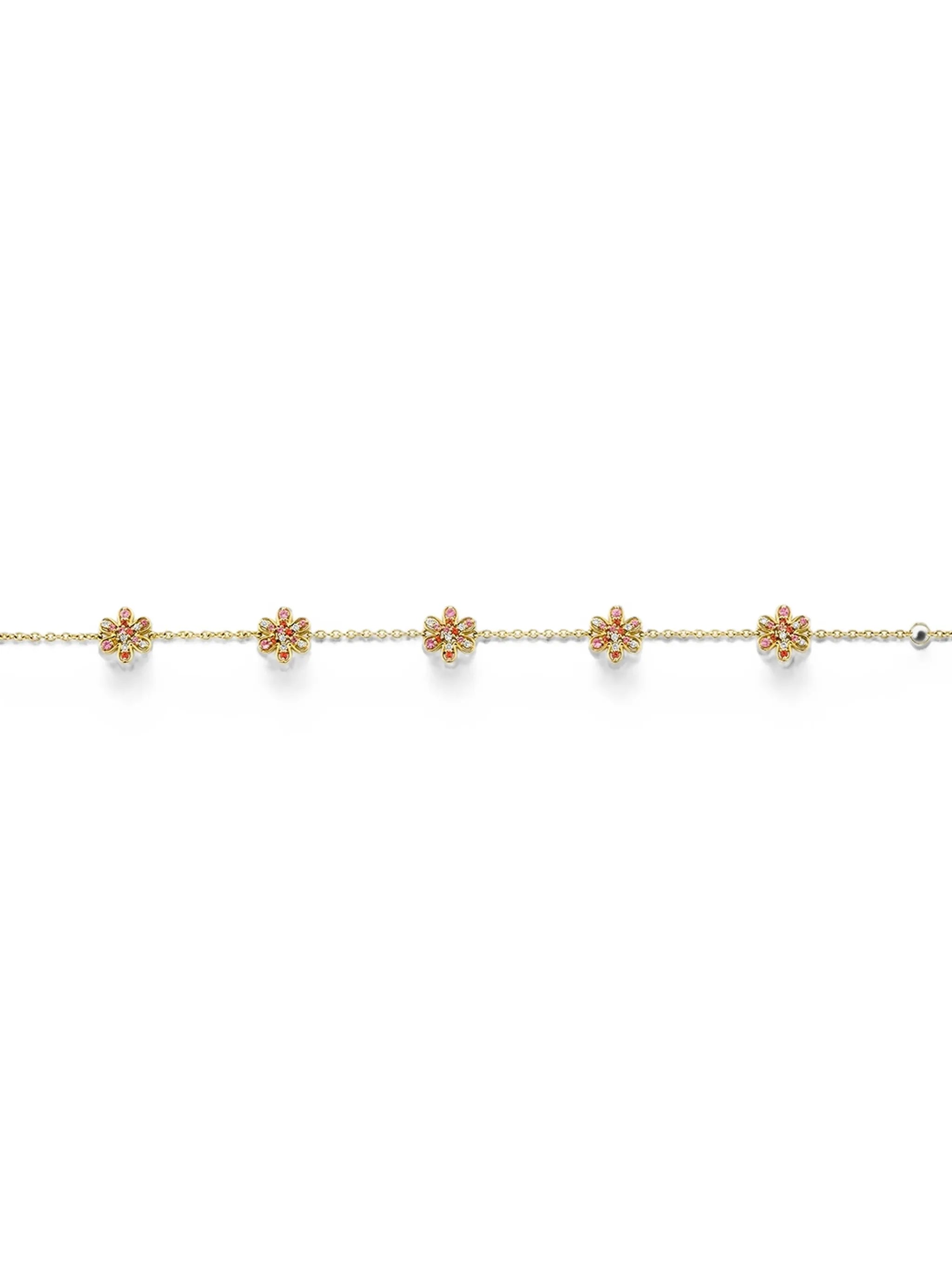 flower-motif sapphire and diamond bracelet
