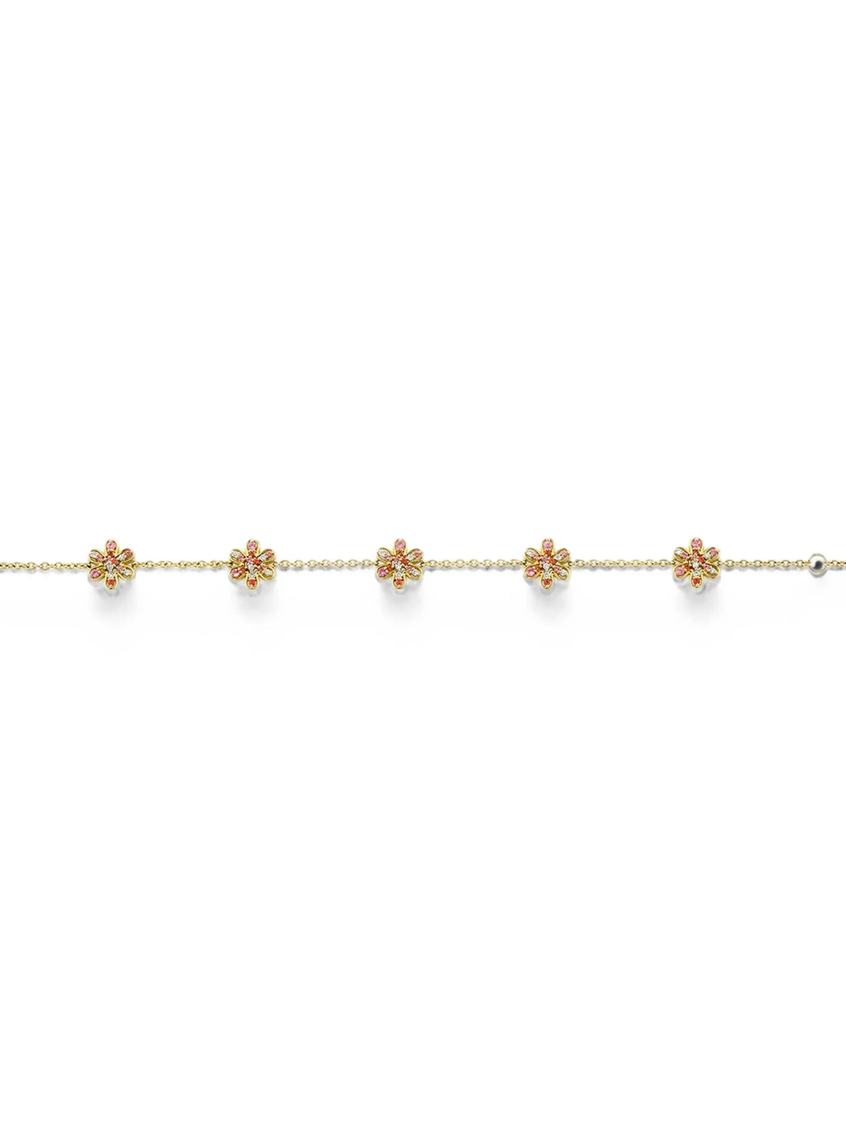 flower-motif sapphire and diamond bracelet