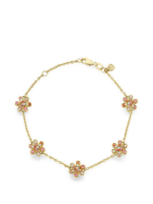 flower-motif sapphire and diamond bracelet