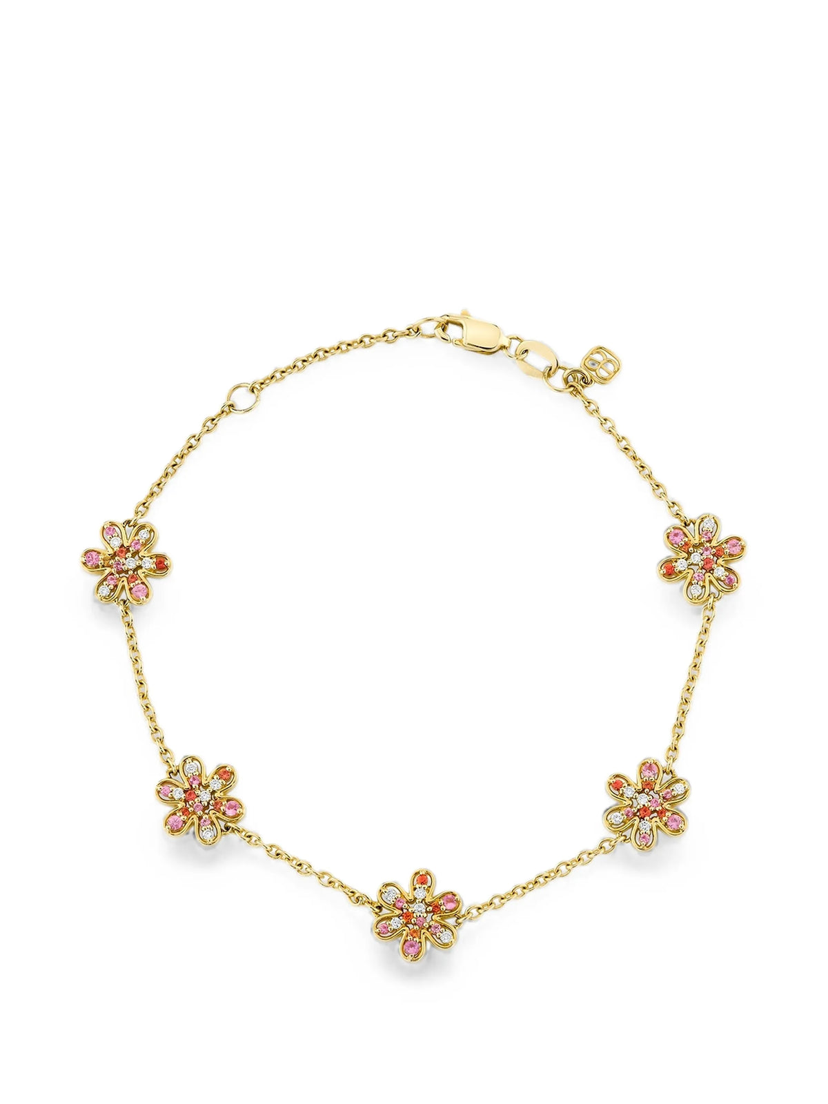 flower-motif sapphire and diamond bracelet