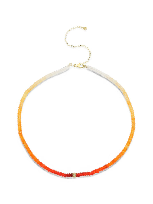 Daisy diamond and opal necklace