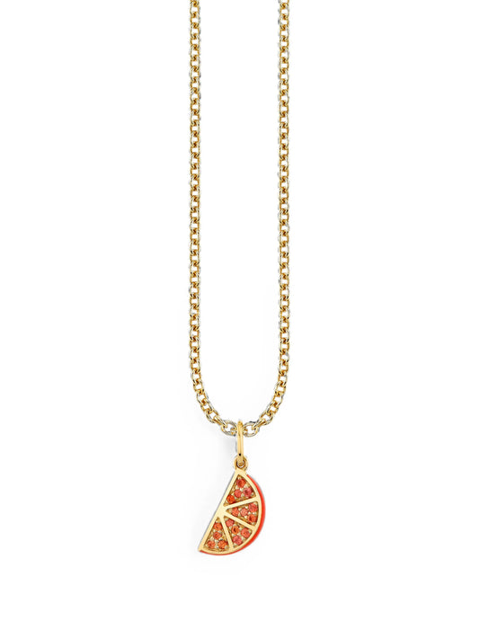 orange-motif sapphire necklace